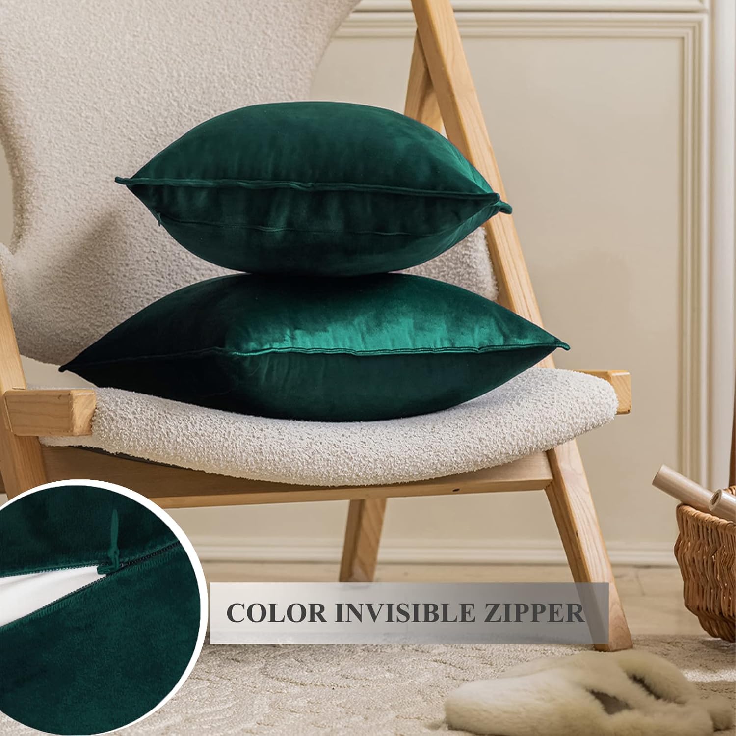 Dekokissenbezüge 2er Pack weiche dekorative quadratische Kissenbezüge für Couch - Bild 39 von 102