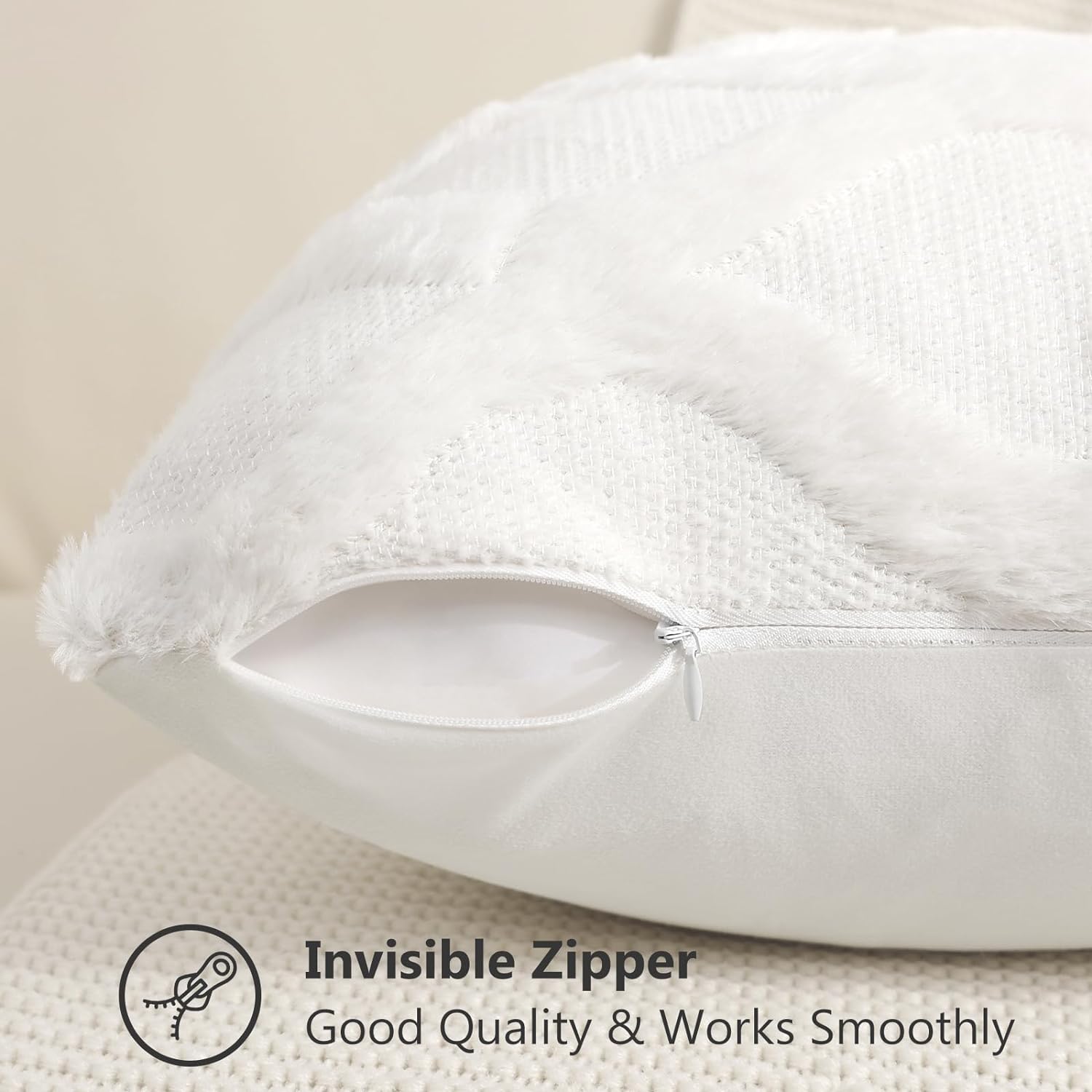 Throw Pillow Covers 2 PCS, Soft Plush Faux Fur Decorative Pillowcases for Sofa - Picture 88 of 138