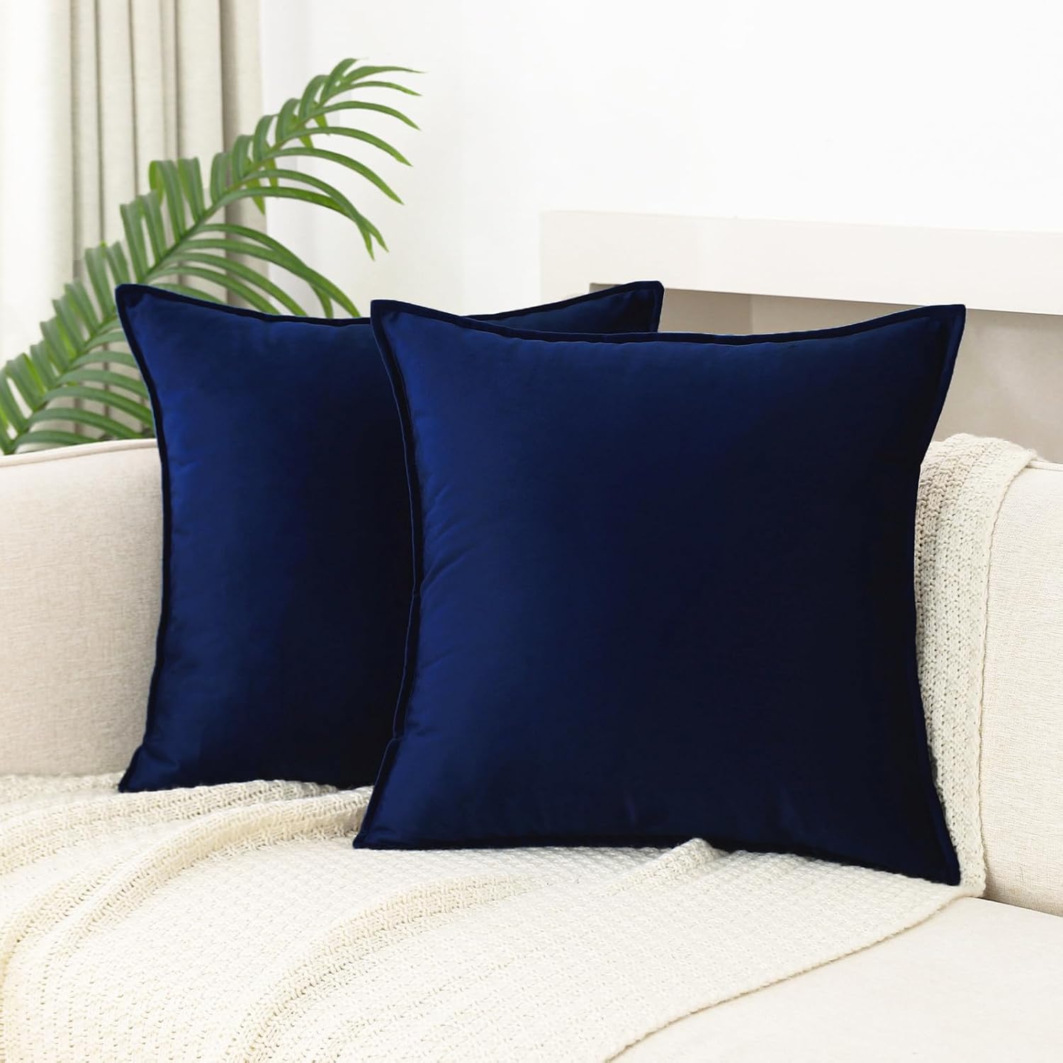 Dekokissenbezüge 2er Pack weiche dekorative quadratische Kissenbezüge für Couch - Bild 46 von 102