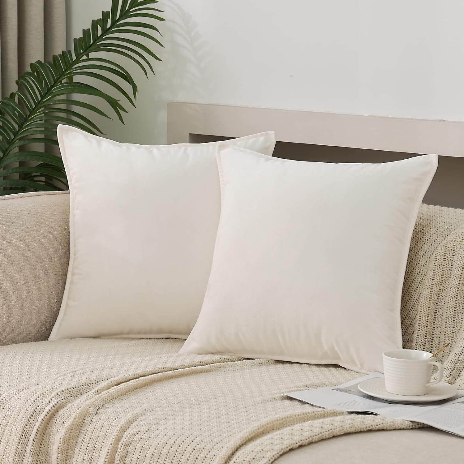 Dekokissenbezüge 2er Pack weiche dekorative quadratische Kissenbezüge für Couch - Bild 51 von 102