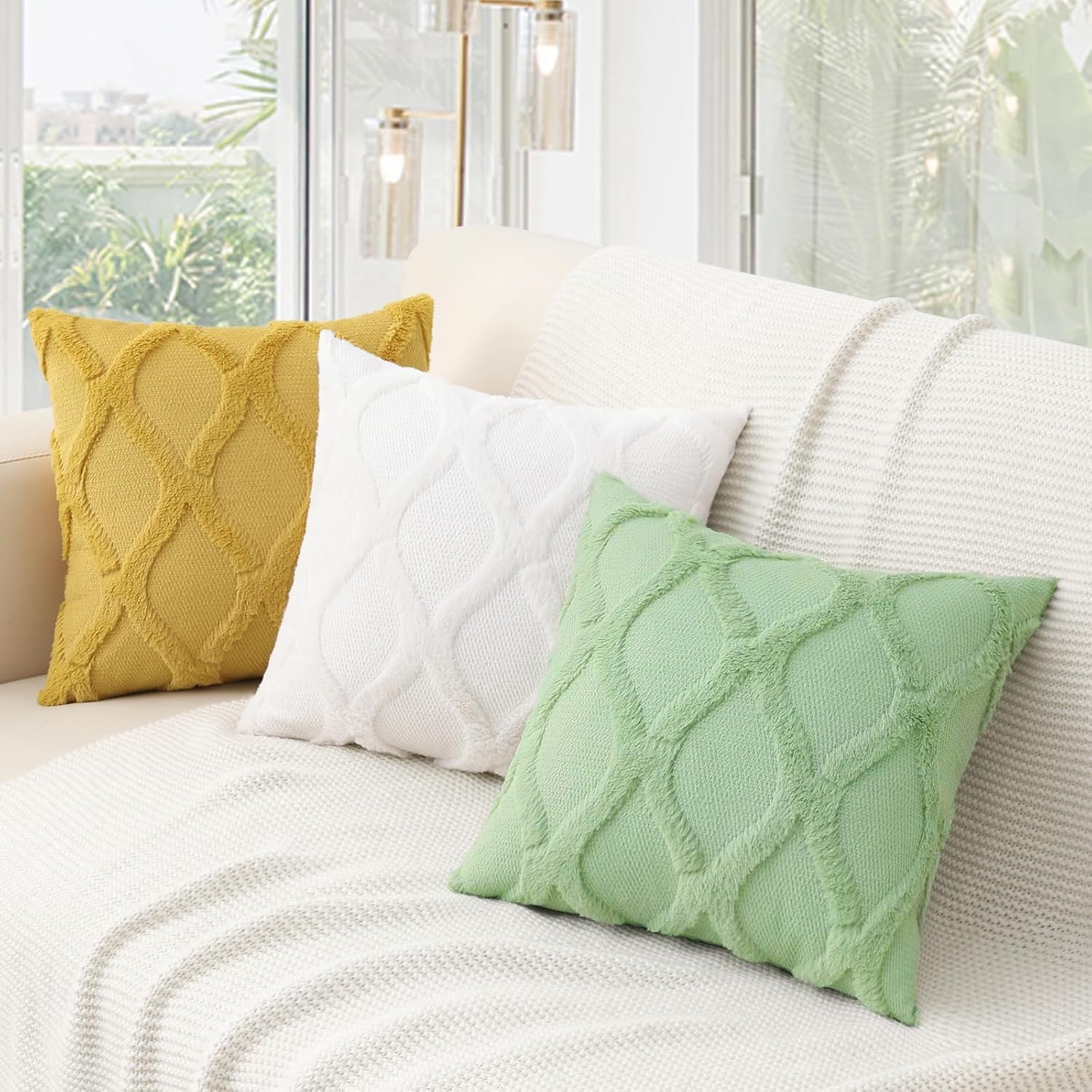 Throw Pillow Covers 2 PCS, Soft Plush Faux Fur Decorative Pillowcases for Sofa - Picture 98 of 138