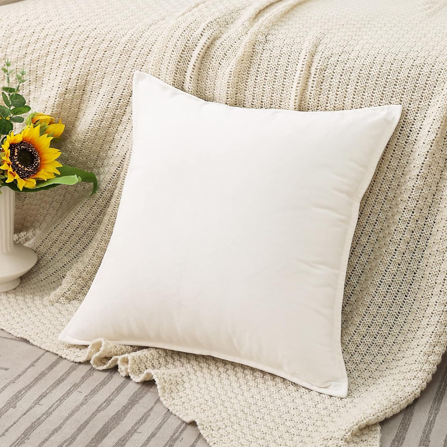 Dekokissenbezüge 2er Pack weiche dekorative quadratische Kissenbezüge für Couch - Bild 56 von 102