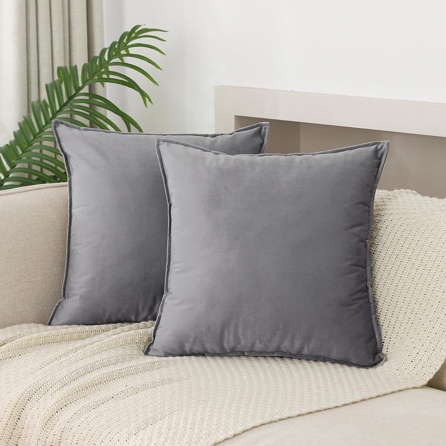Dekokissenbezüge 2er Pack weiche dekorative quadratische Kissenbezüge für Couch - Bild 57 von 102