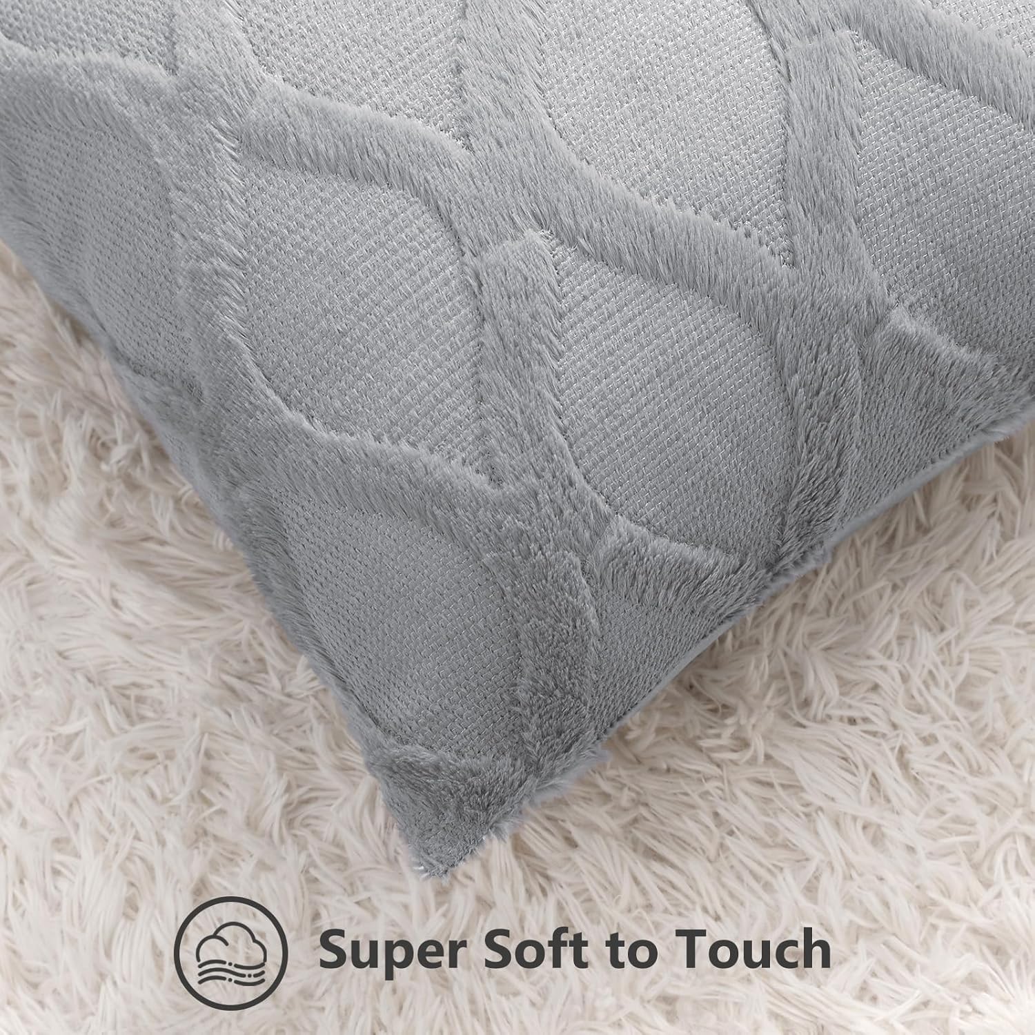 Throw Pillow Covers 2 PCS, Soft Plush Faux Fur Decorative Pillowcases for Sofa - Picture 104 of 138