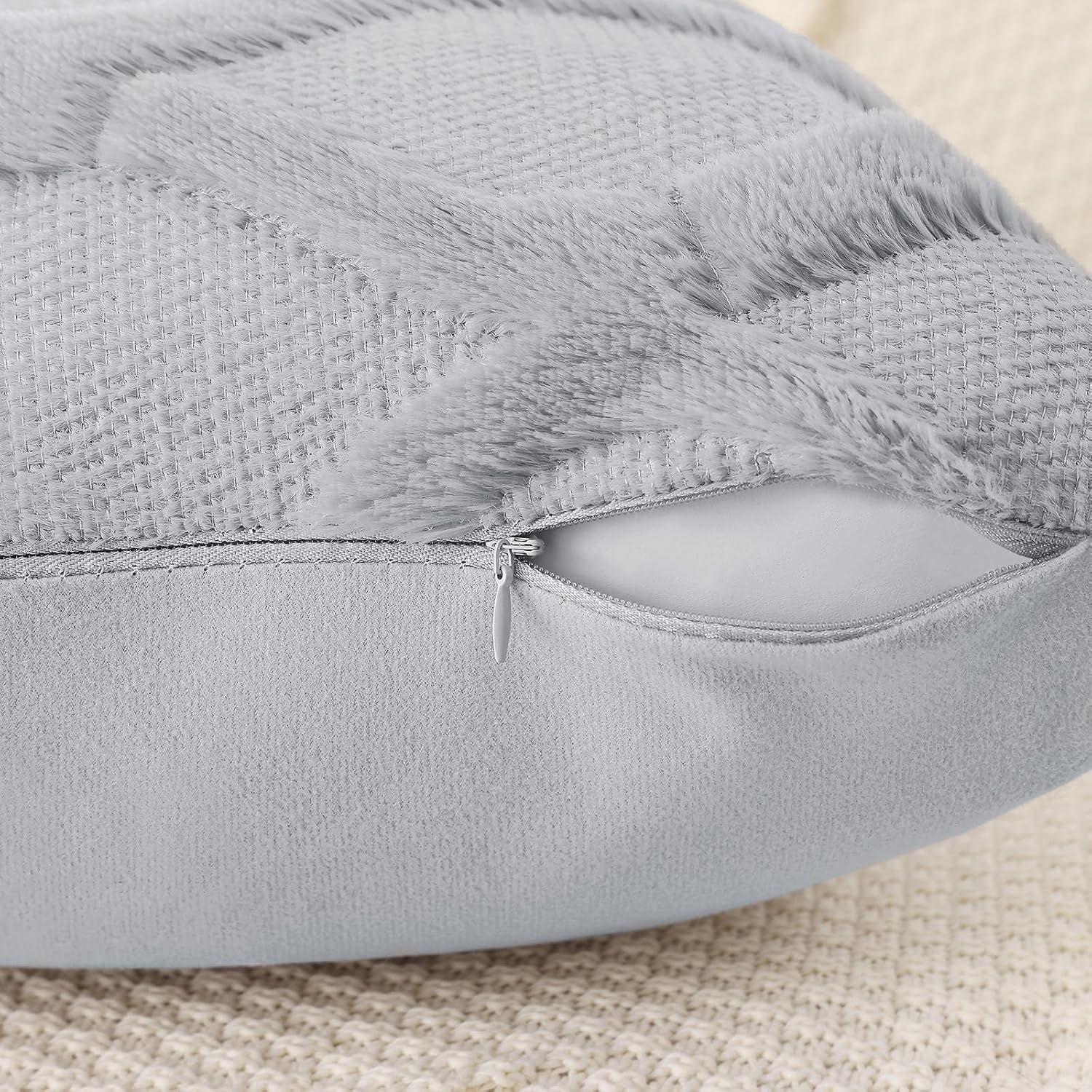 Throw Pillow Covers 2 PCS, Soft Plush Faux Fur Decorative Pillowcases for Sofa - Picture 105 of 138