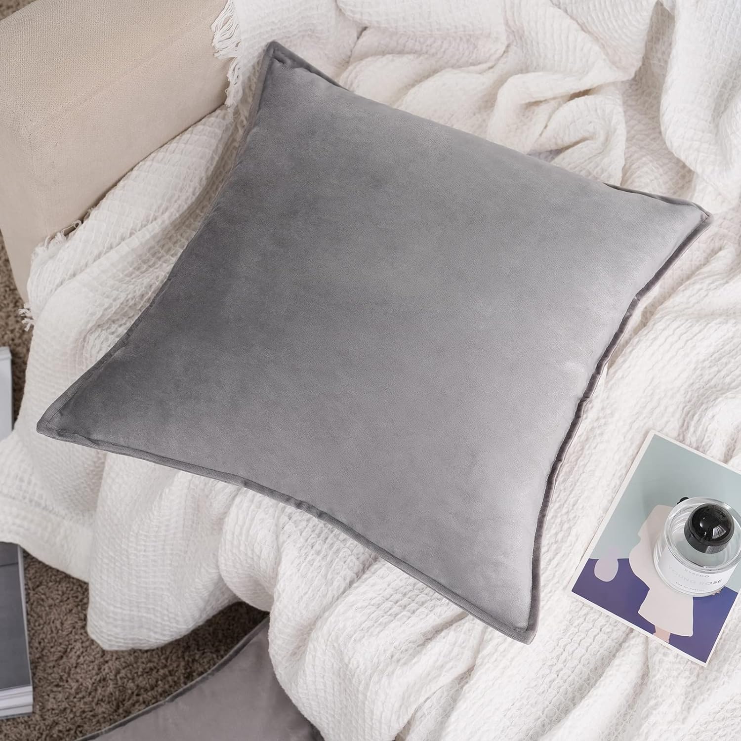 Dekokissenbezüge 2er Pack weiche dekorative quadratische Kissenbezüge für Couch - Bild 61 von 102
