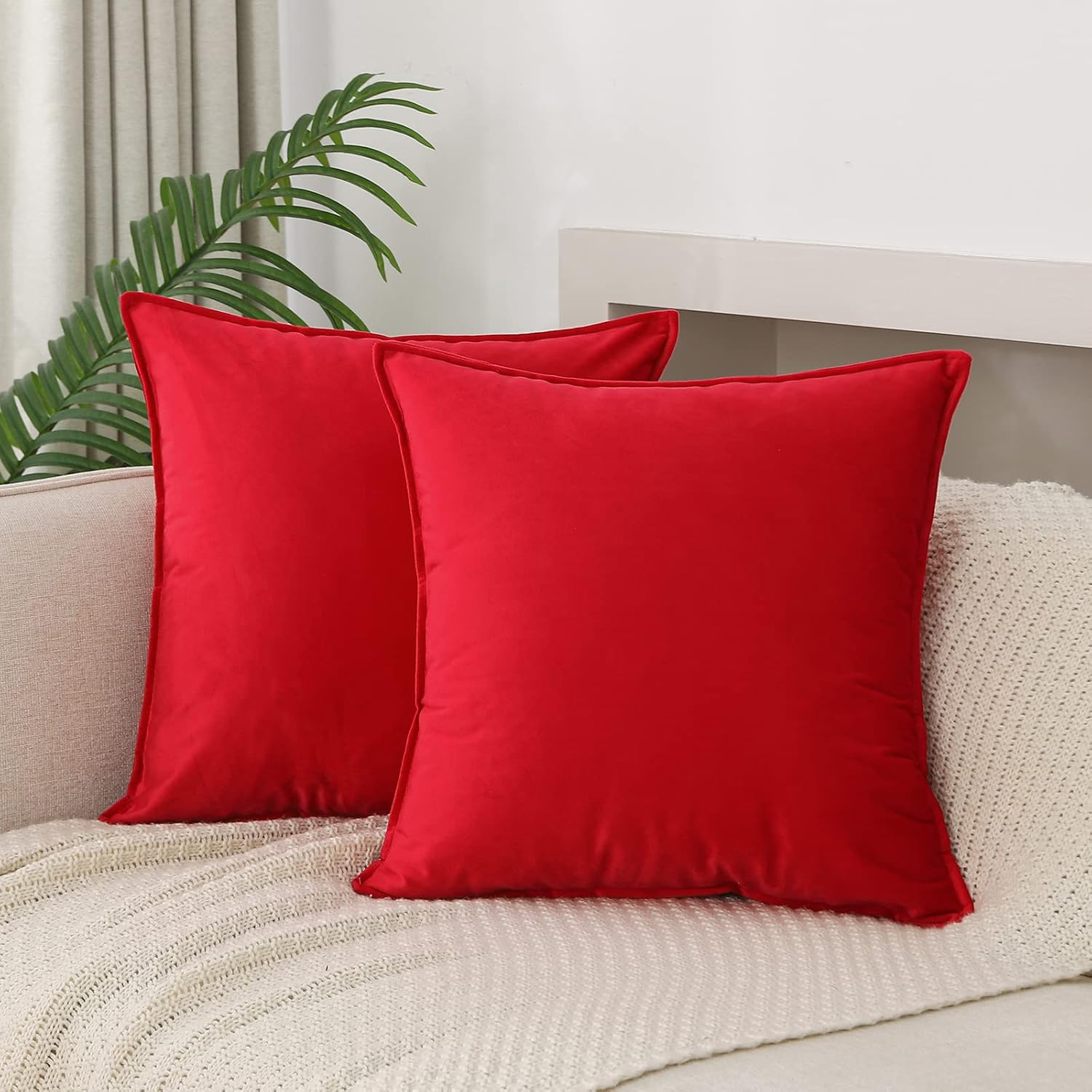 Dekokissenbezüge 2er Pack weiche dekorative quadratische Kissenbezüge für Couch - Bild 62 von 102