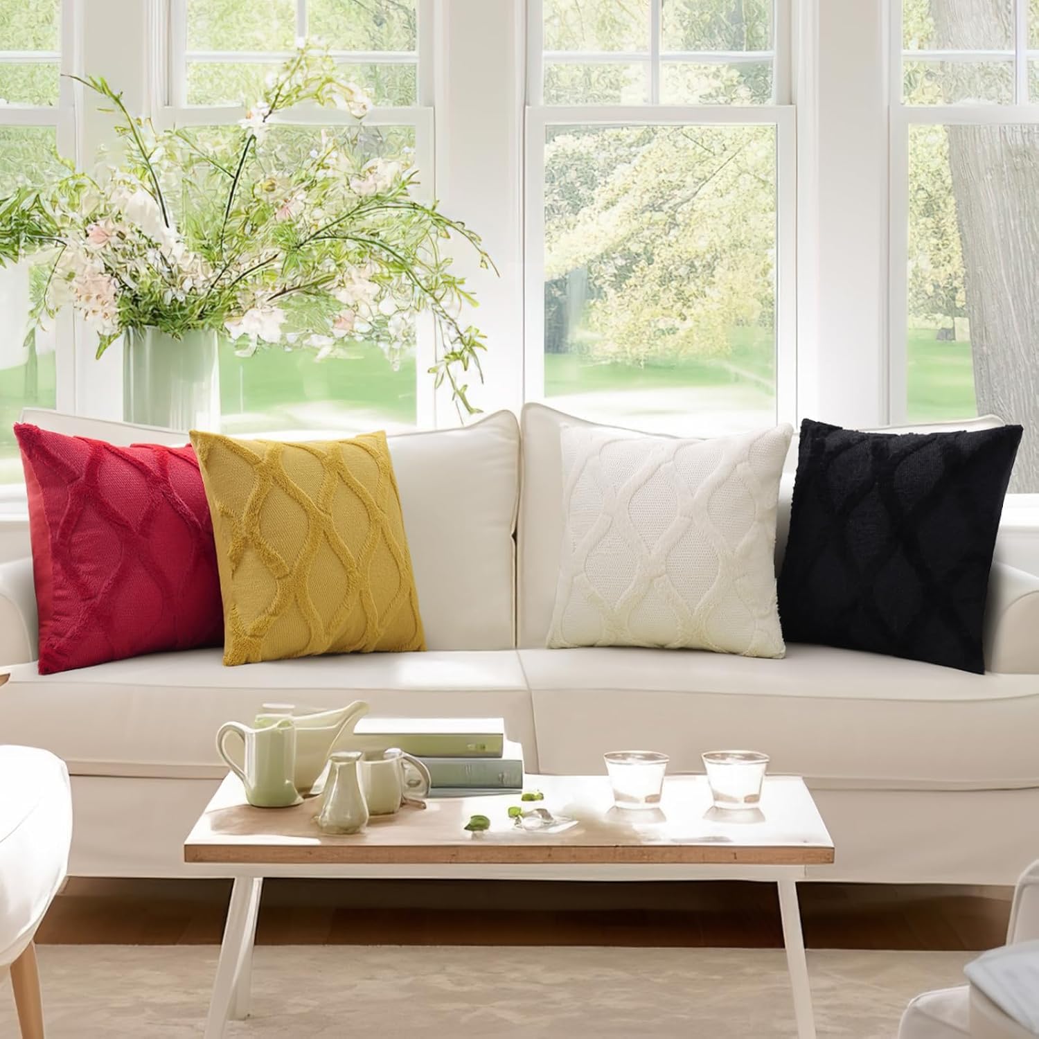 Throw Pillow Covers 2 PCS, Soft Plush Faux Fur Decorative Pillowcases for Sofa - Picture 111 of 138