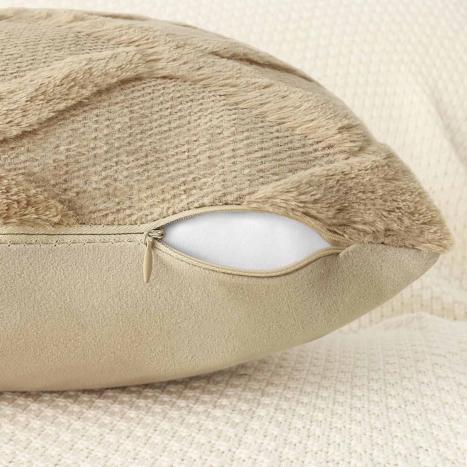 Throw Pillow Covers 2 PCS, Soft Plush Faux Fur Decorative Pillowcases for Sofa - Picture 115 of 138