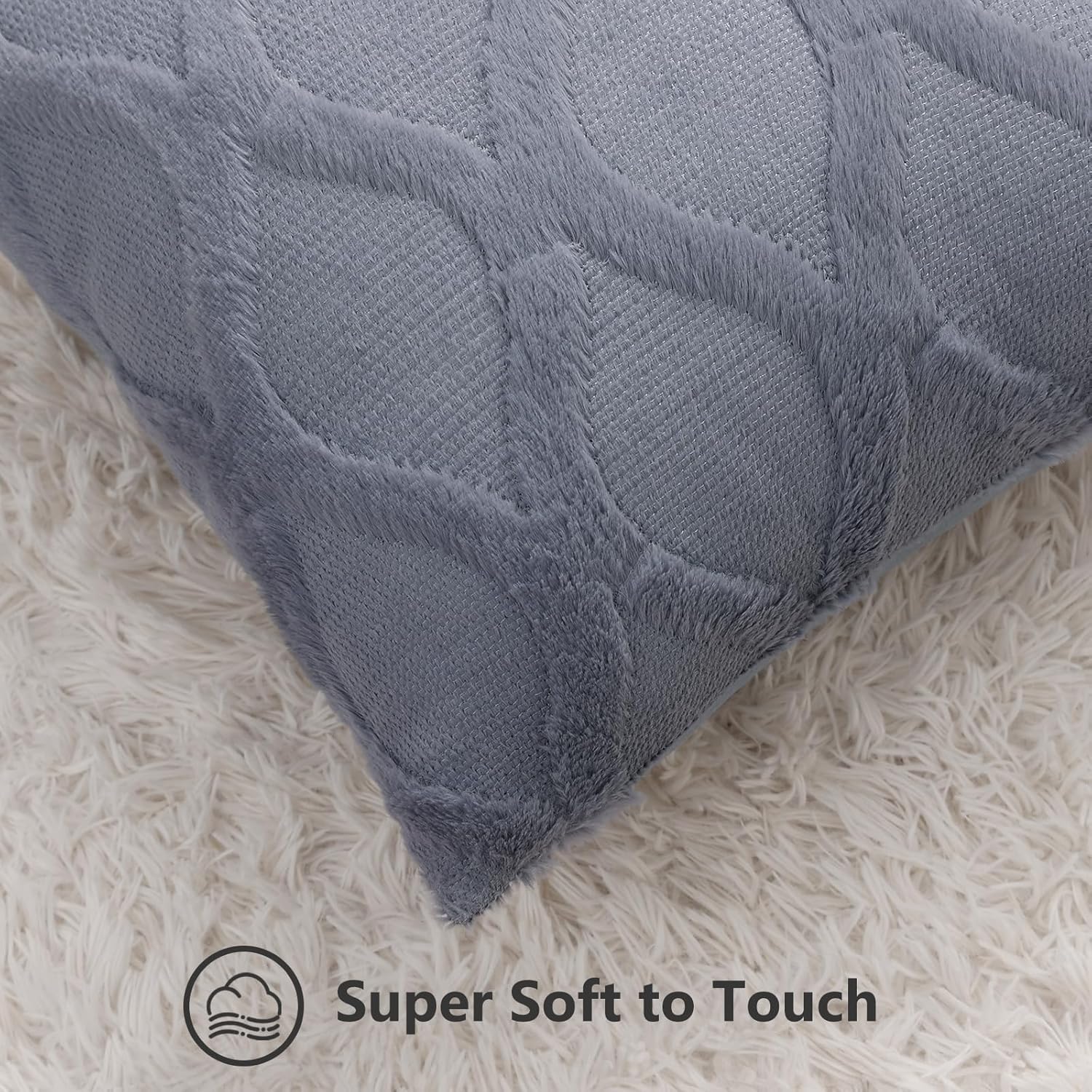 Throw Pillow Covers 2 PCS, Soft Plush Faux Fur Decorative Pillowcases for Sofa - Picture 119 of 138