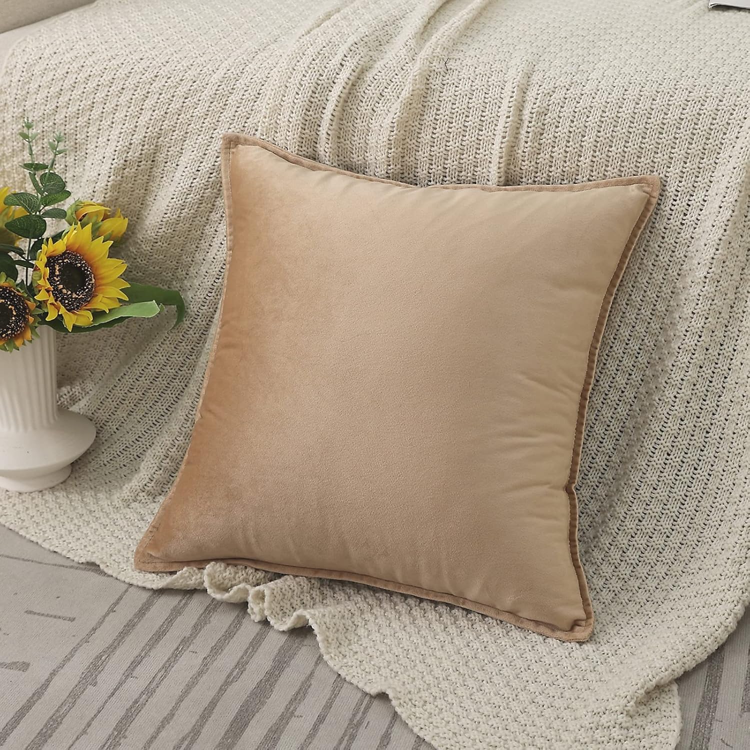 Dekokissenbezüge 2er Pack weiche dekorative quadratische Kissenbezüge für Couch - Bild 74 von 102