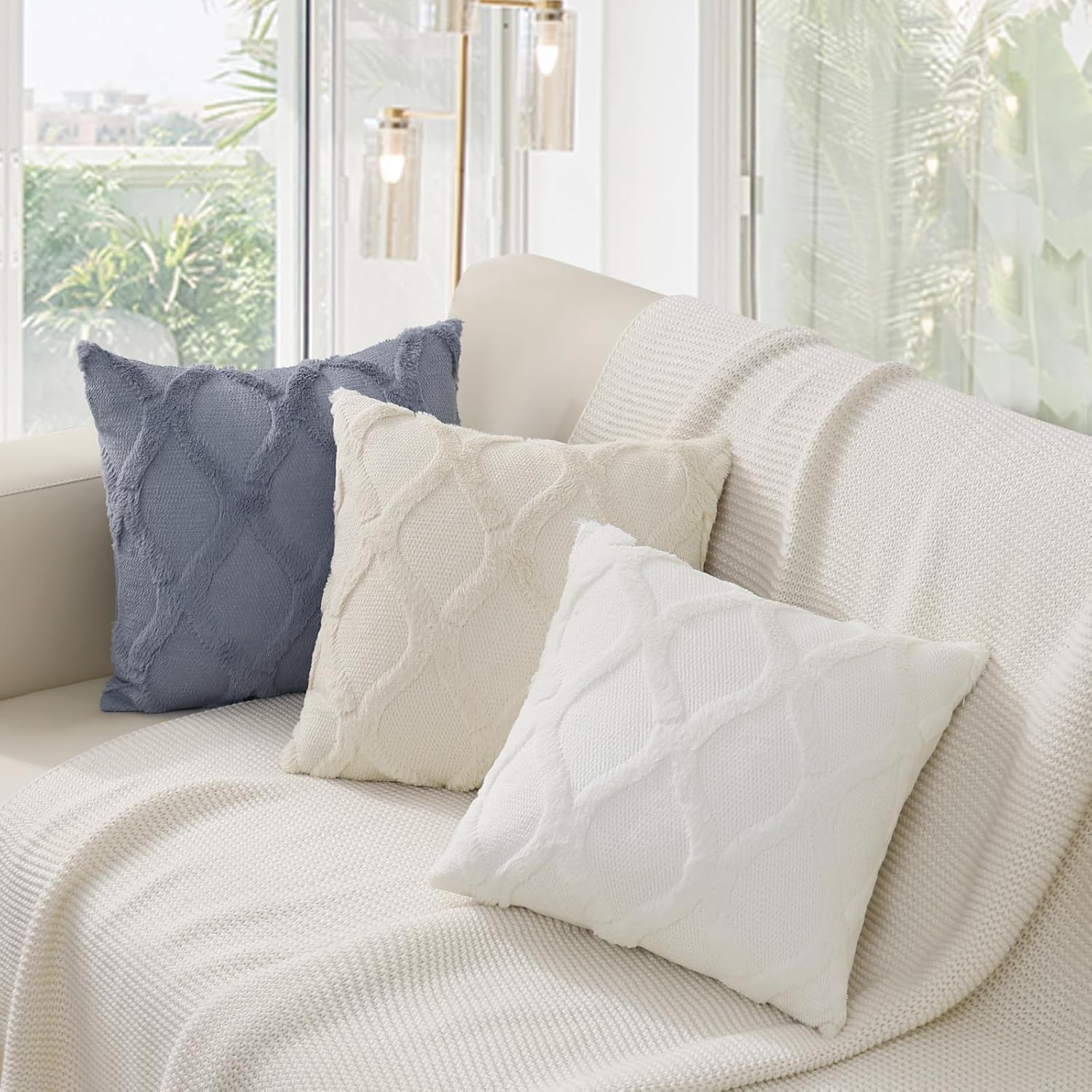 Throw Pillow Covers 2 PCS, Soft Plush Faux Fur Decorative Pillowcases for Sofa - Picture 122 of 138