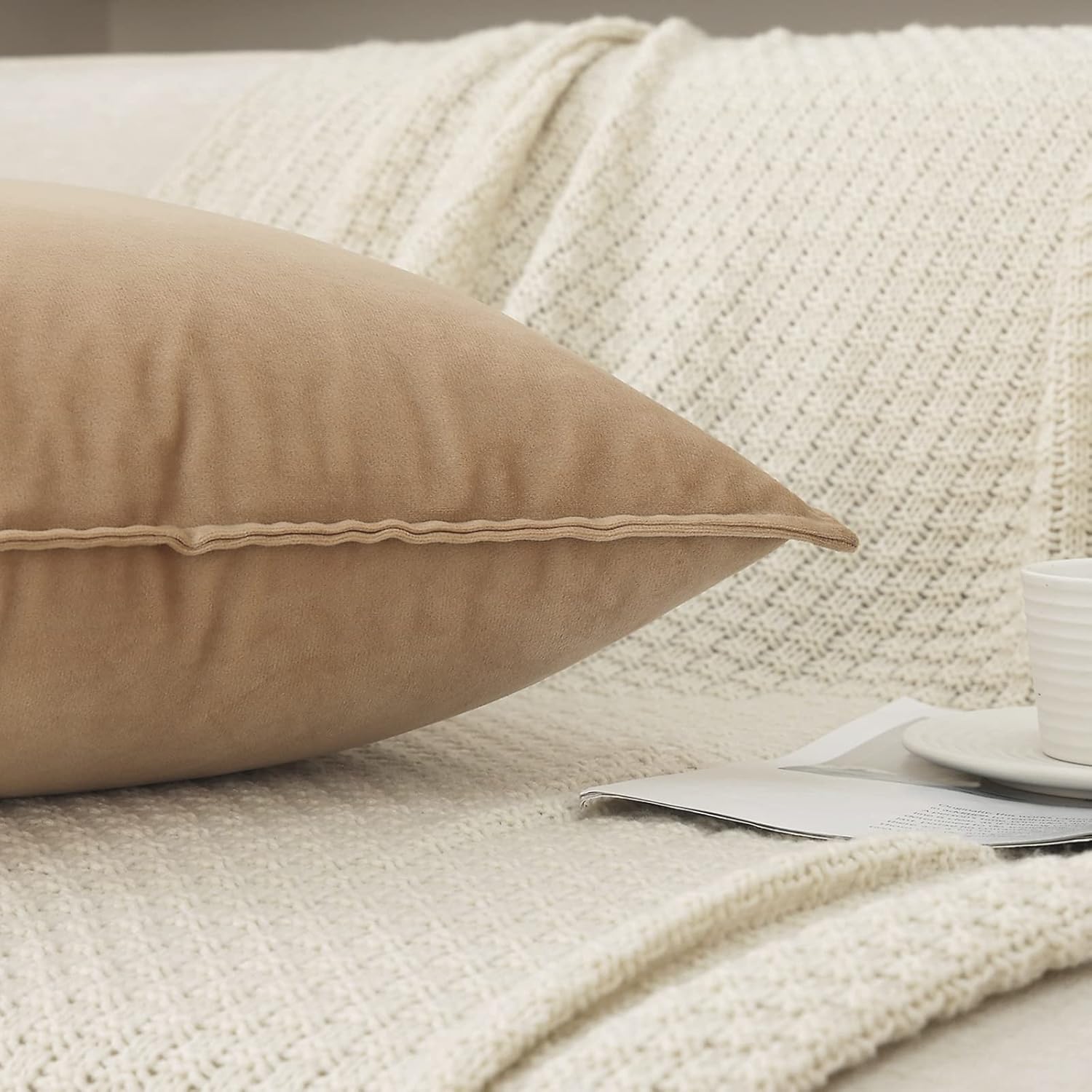 Dekokissenbezüge 2er Pack weiche dekorative quadratische Kissenbezüge für Couch - Bild 75 von 102