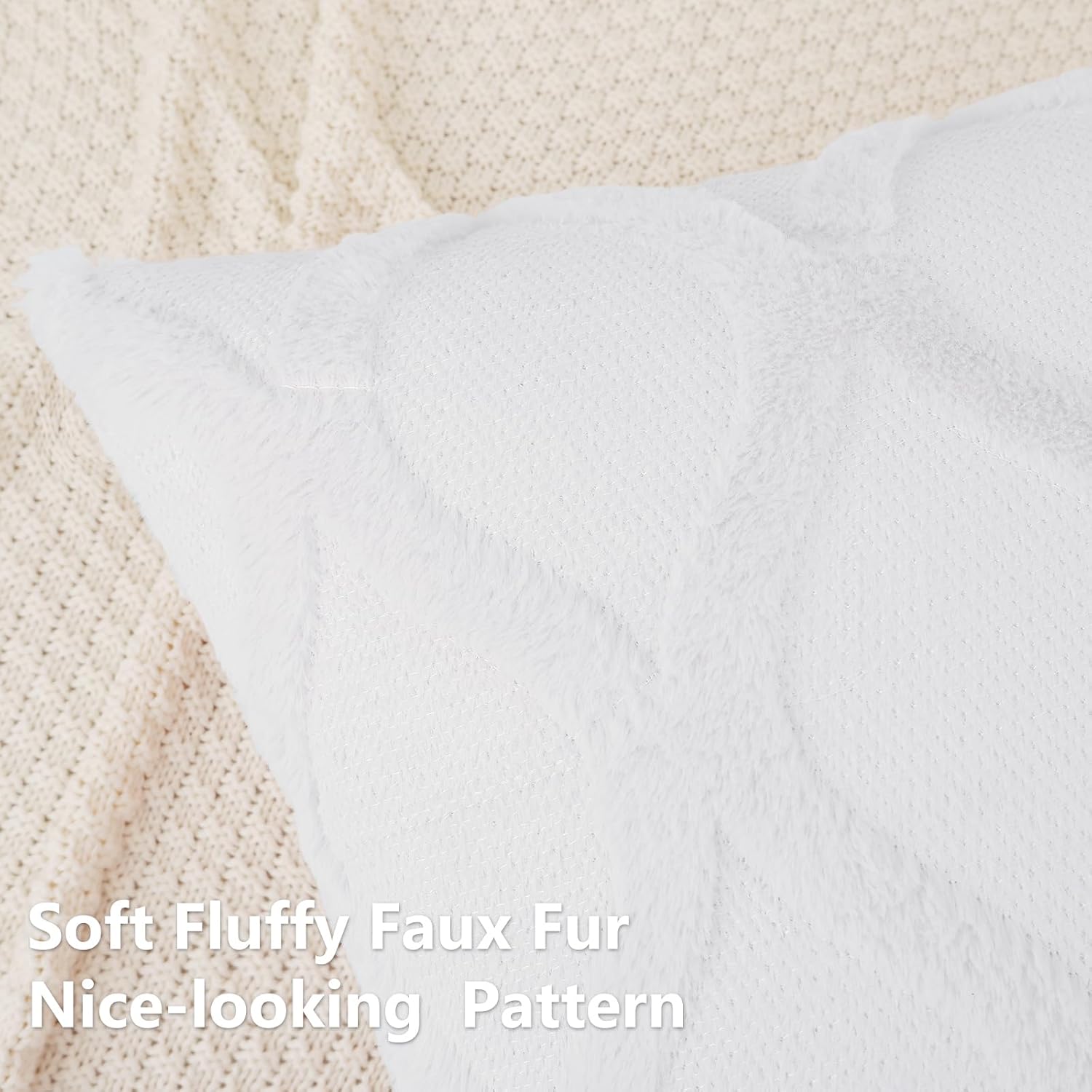 Throw Pillow Covers 2 PCS, Soft Plush Faux Fur Decorative Pillowcases for Sofa - Picture 130 of 138