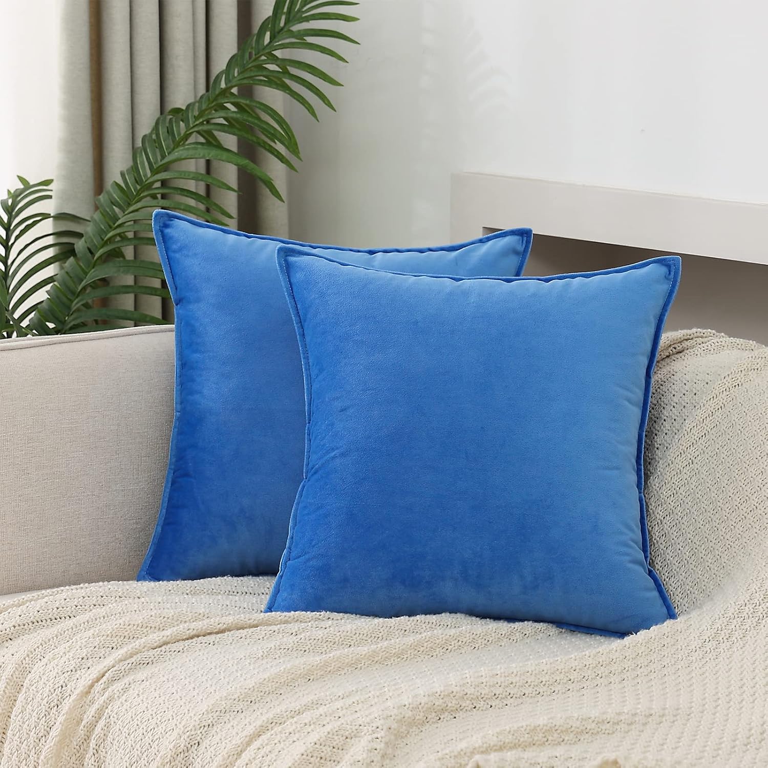 Dekokissenbezüge 2er Pack weiche dekorative quadratische Kissenbezüge für Couch - Bild 83 von 102