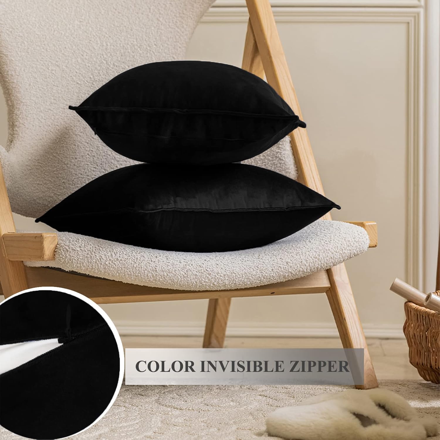 Dekokissenbezüge 2er Pack weiche dekorative quadratische Kissenbezüge für Couch - Bild 94 von 102