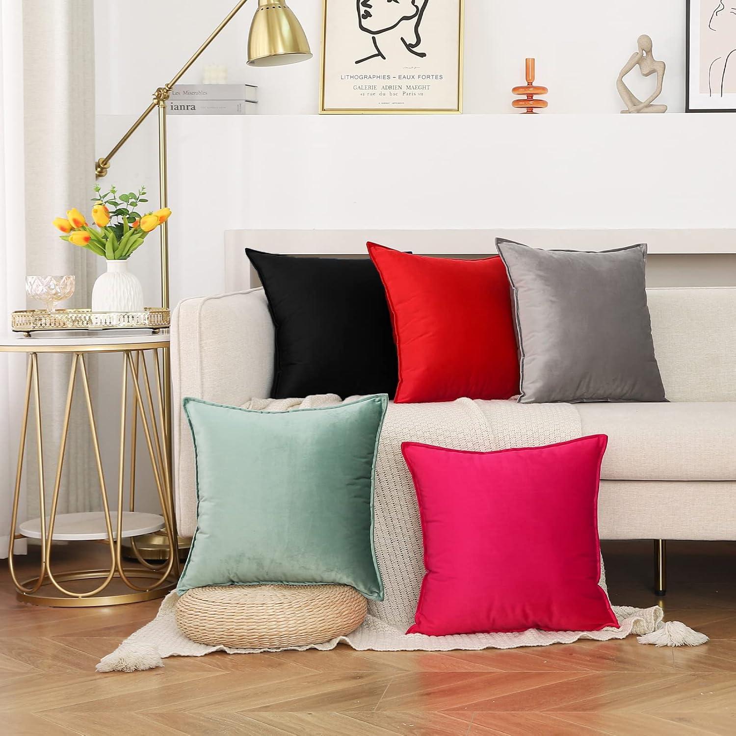 Dekokissenbezüge 2er Pack weiche dekorative quadratische Kissenbezüge für Couch - Bild 96 von 102