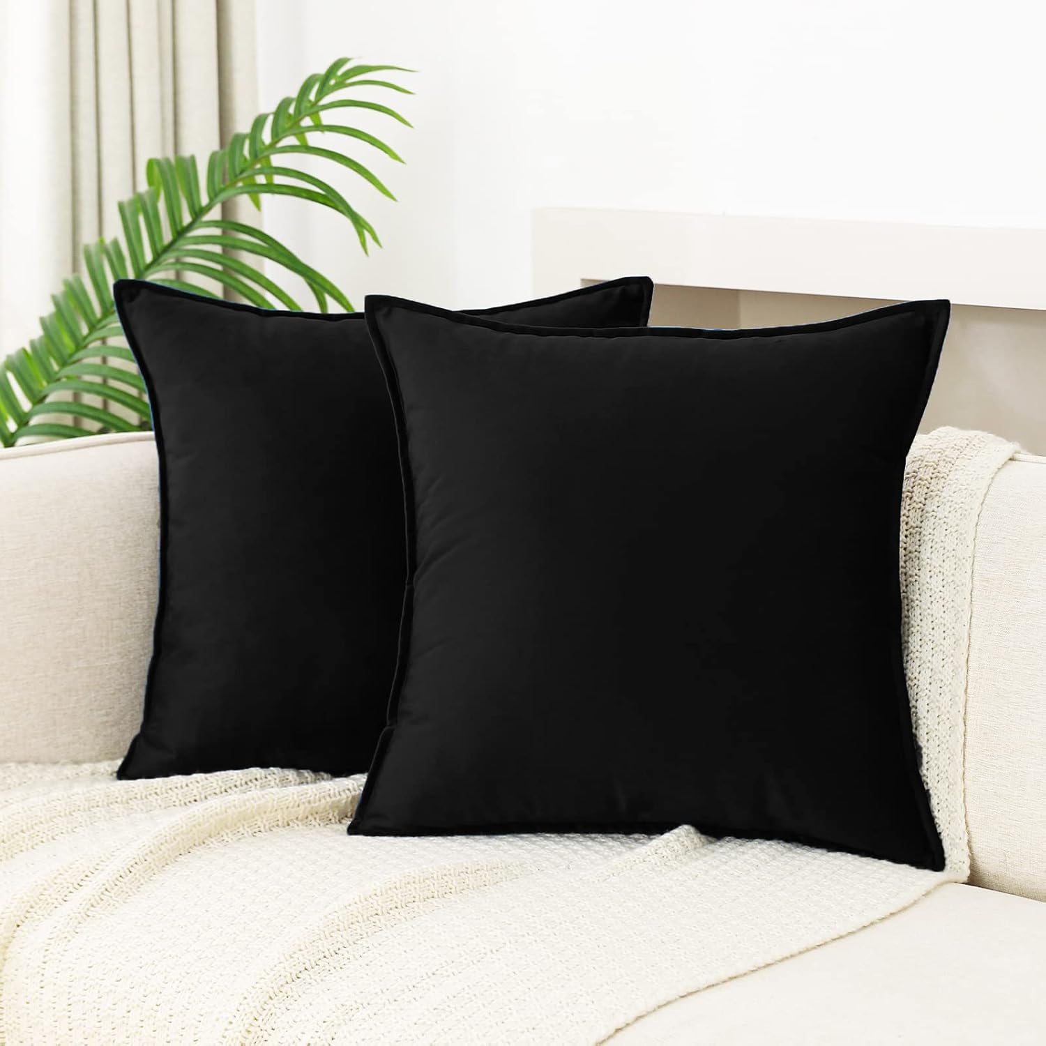 Dekokissenbezüge 2er Pack weiche dekorative quadratische Kissenbezüge für Couch - Bild 97 von 102