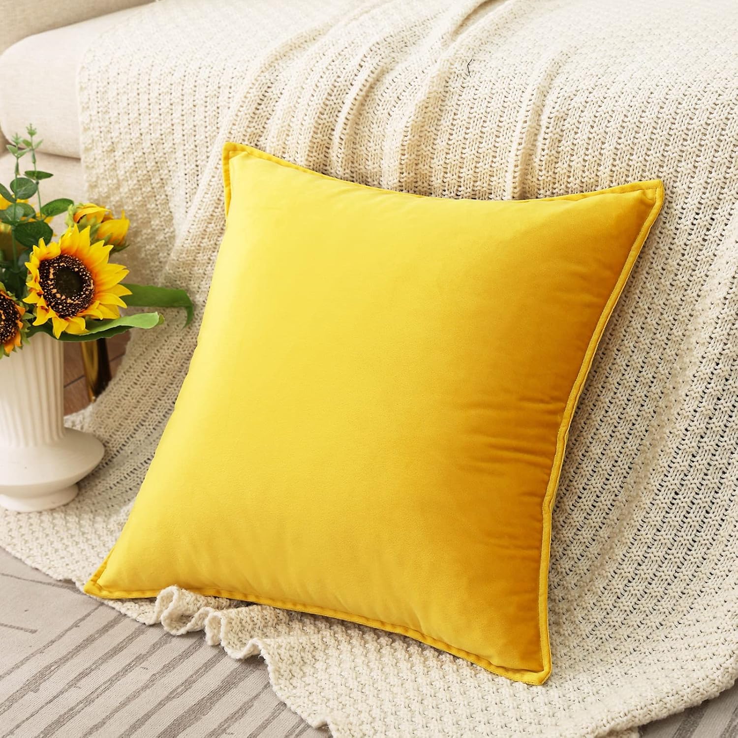 Dekokissenbezüge 2er Pack weiche dekorative quadratische Kissenbezüge für Couch - Bild 99 von 102