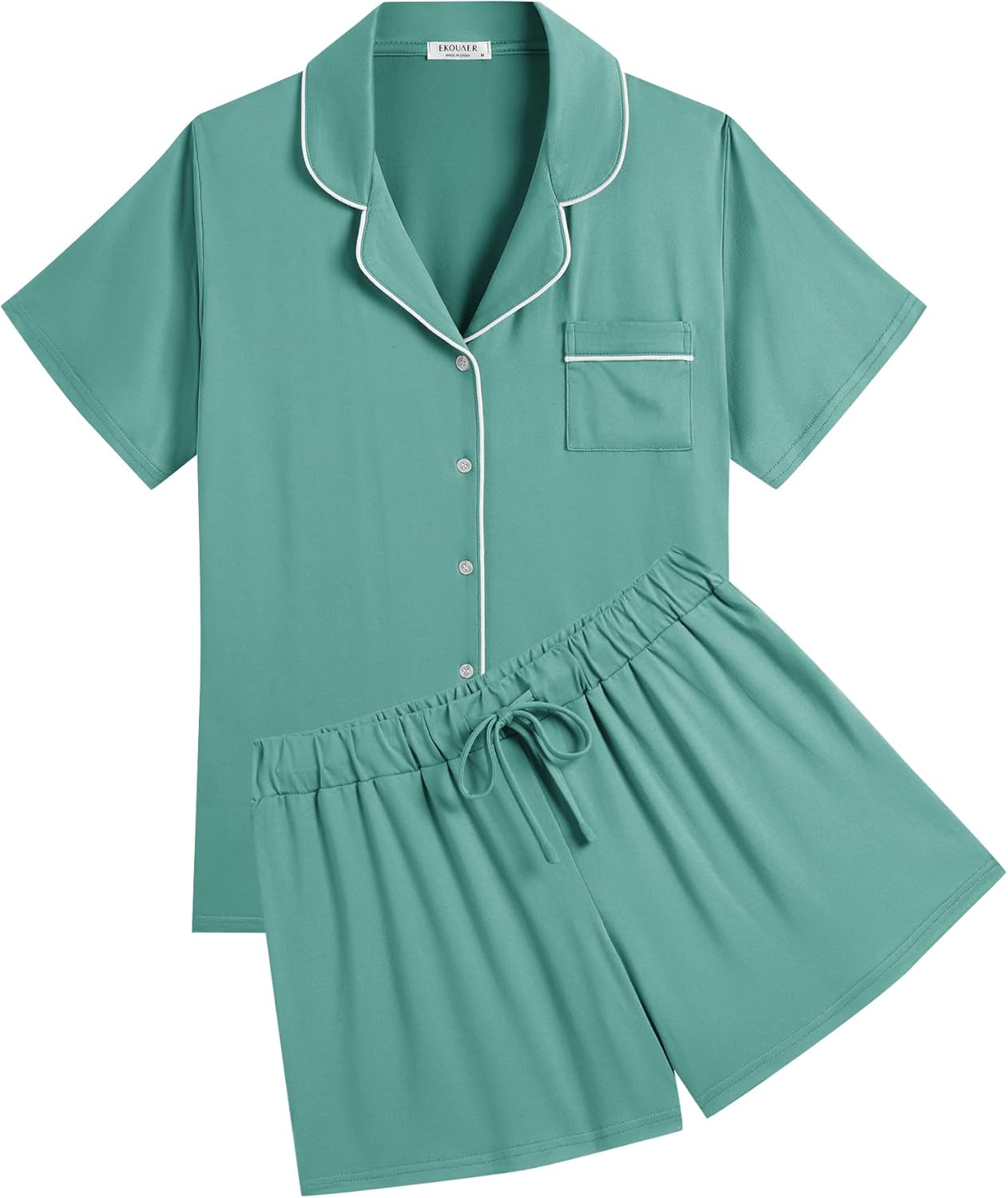 Women Pajamas Set Soft Classic Bride Pjs Comfy Short Sleeve Sleepwear Loungewear - Foto 26 di 70