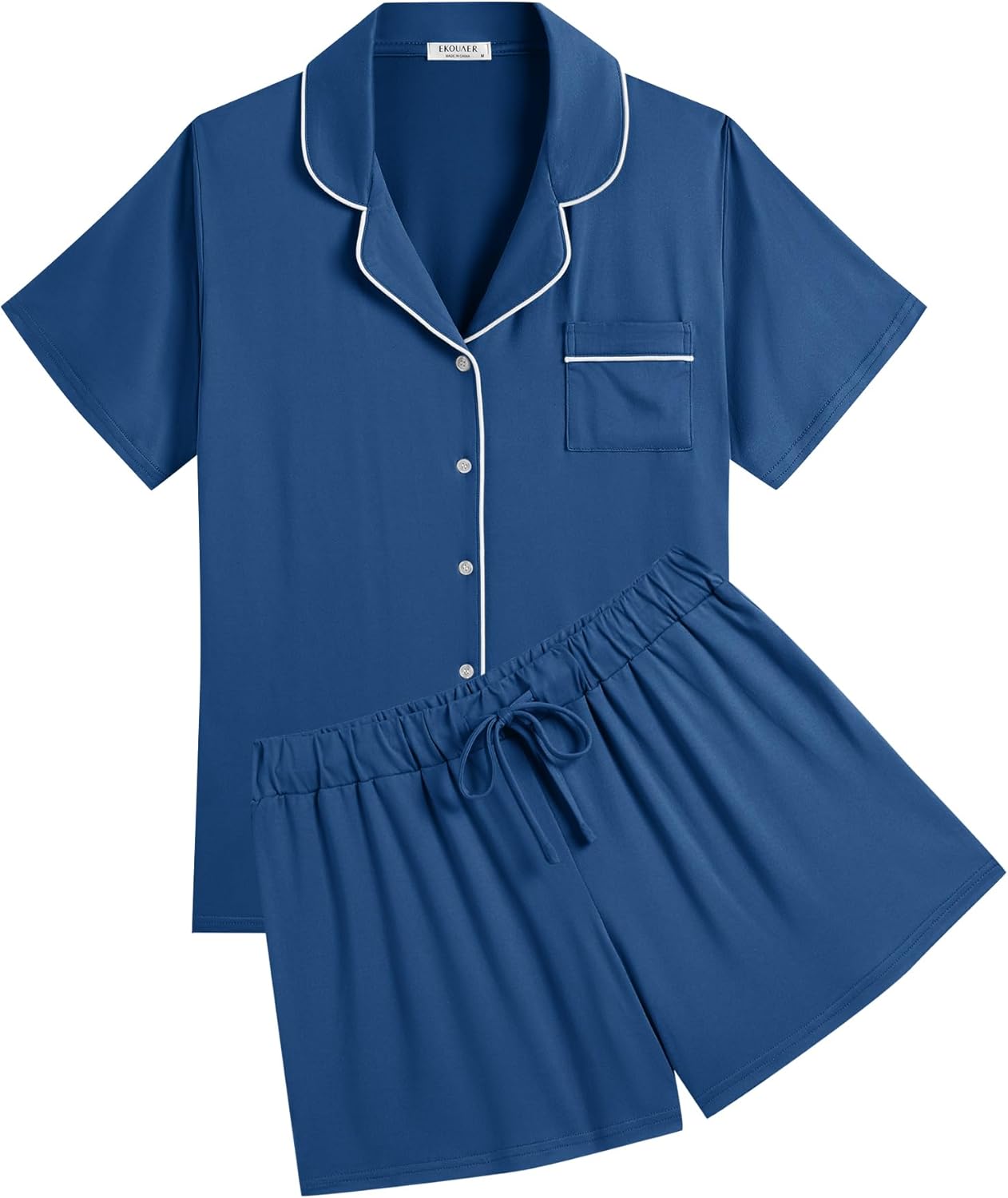 Women Pajamas Set Soft Classic Bride Pjs Comfy Short Sleeve Sleepwear Loungewear - Foto 36 di 70