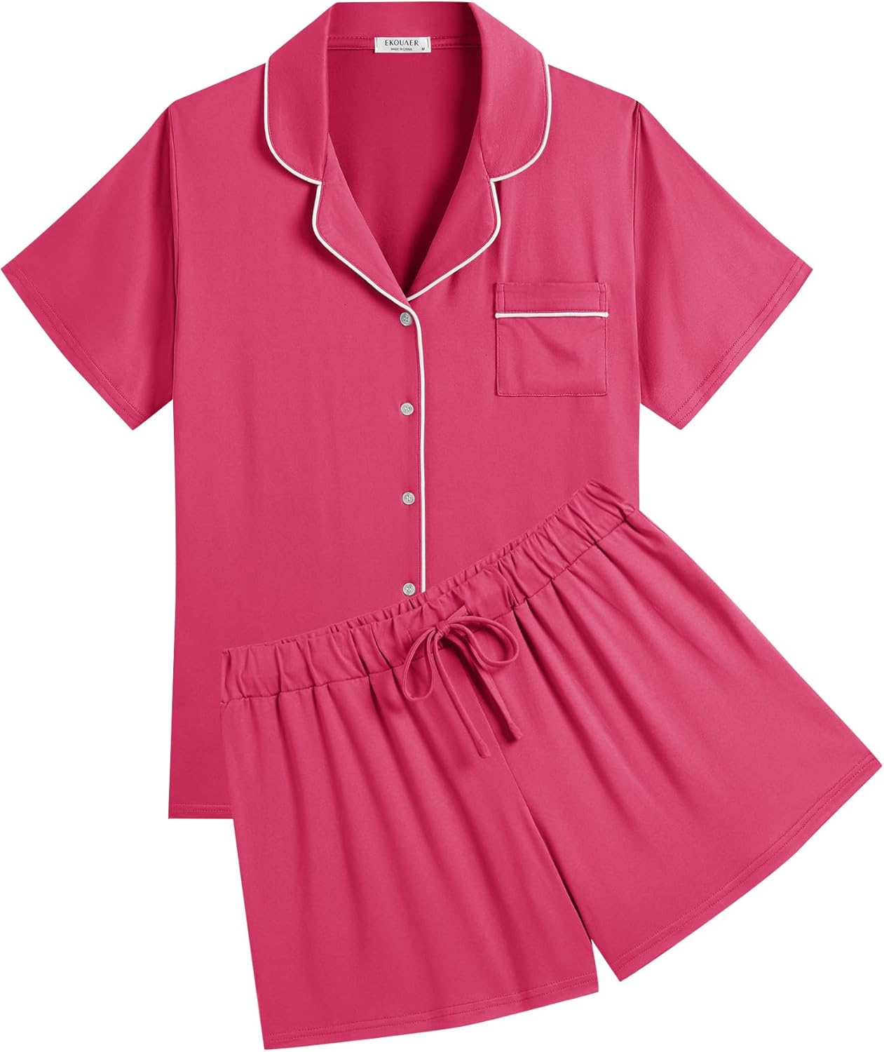 Women Pajamas Set Soft Classic Bride Pjs Comfy Short Sleeve Sleepwear Loungewear - Foto 51 di 70
