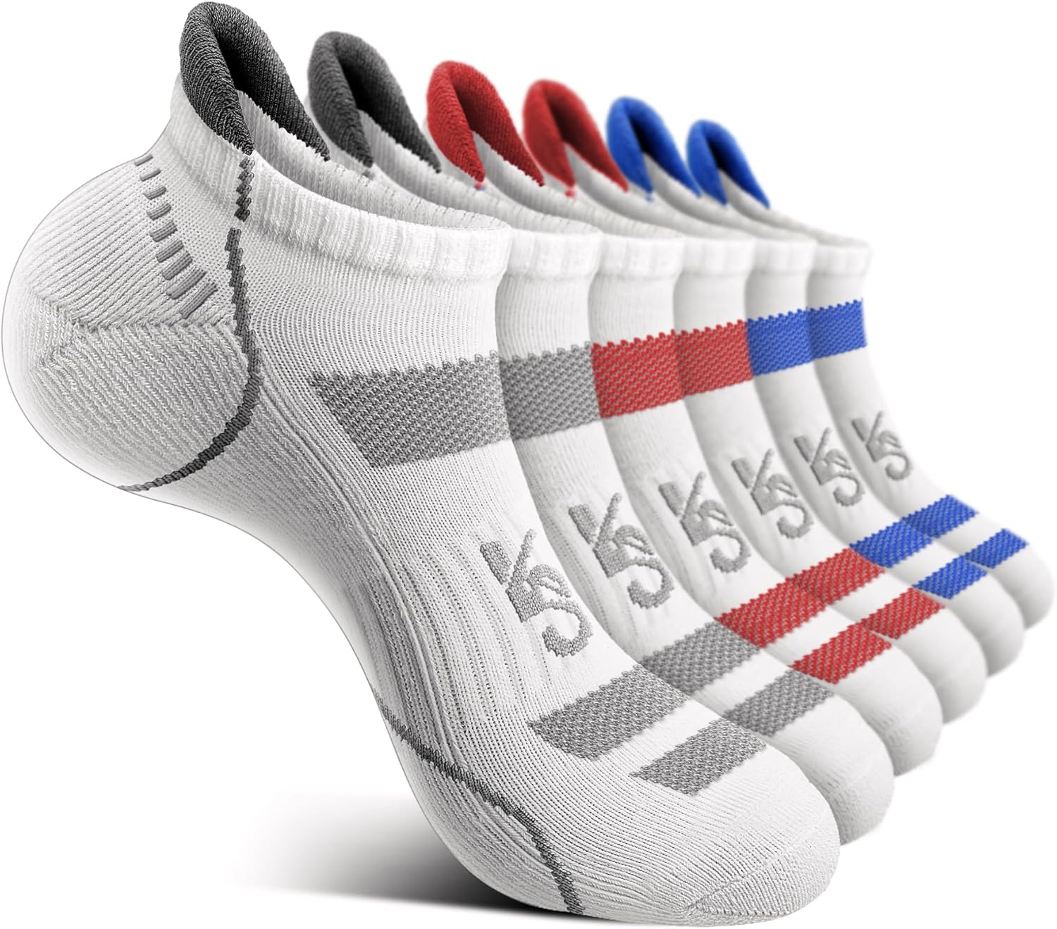 Men's Running Compression Socks �C 6 Pairs, Cushioned Ankle & Arch Support - Picture 45 of 54
