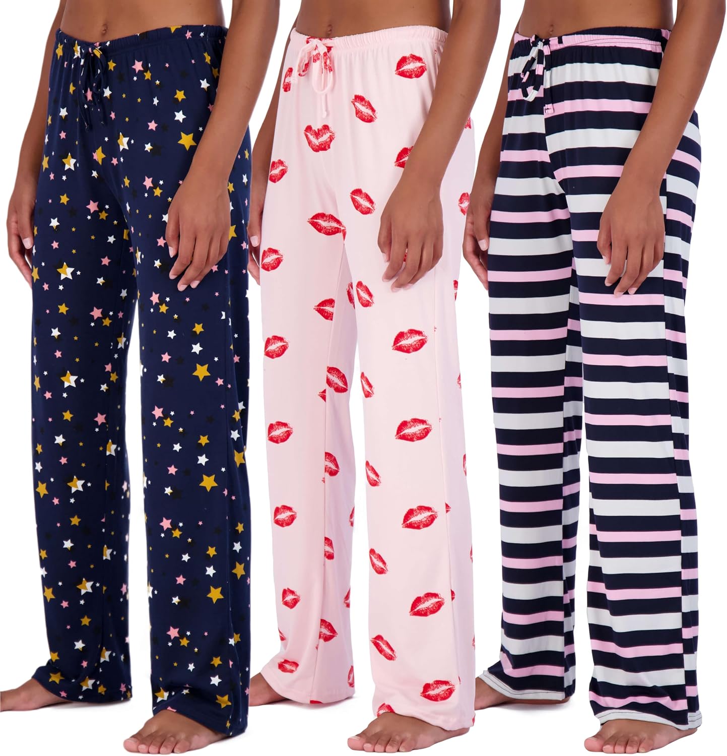 3 Pack: Women’s Ultra-Soft Comfy Pajama Lounge Pants Sleepwear - Picture 67 of 84