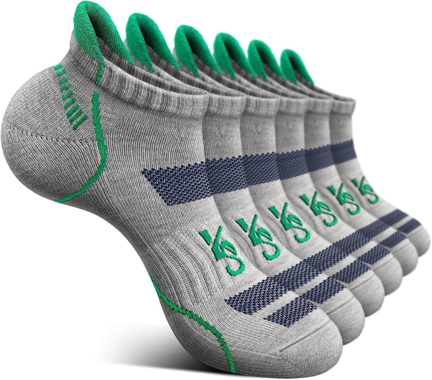 Men's Running Compression Socks �C 6 Pairs, Cushioned Ankle & Arch Support - Picture 27 of 54