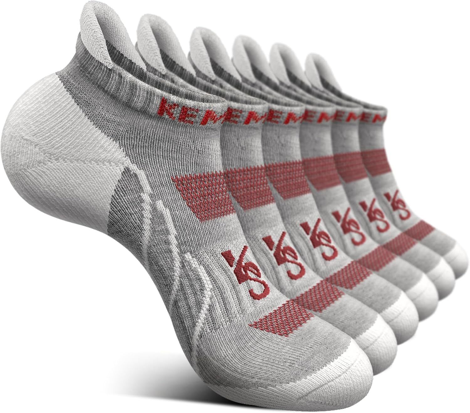 Men's Running Compression Socks �C 6 Pairs, Cushioned Ankle & Arch Support - Picture 29 of 54