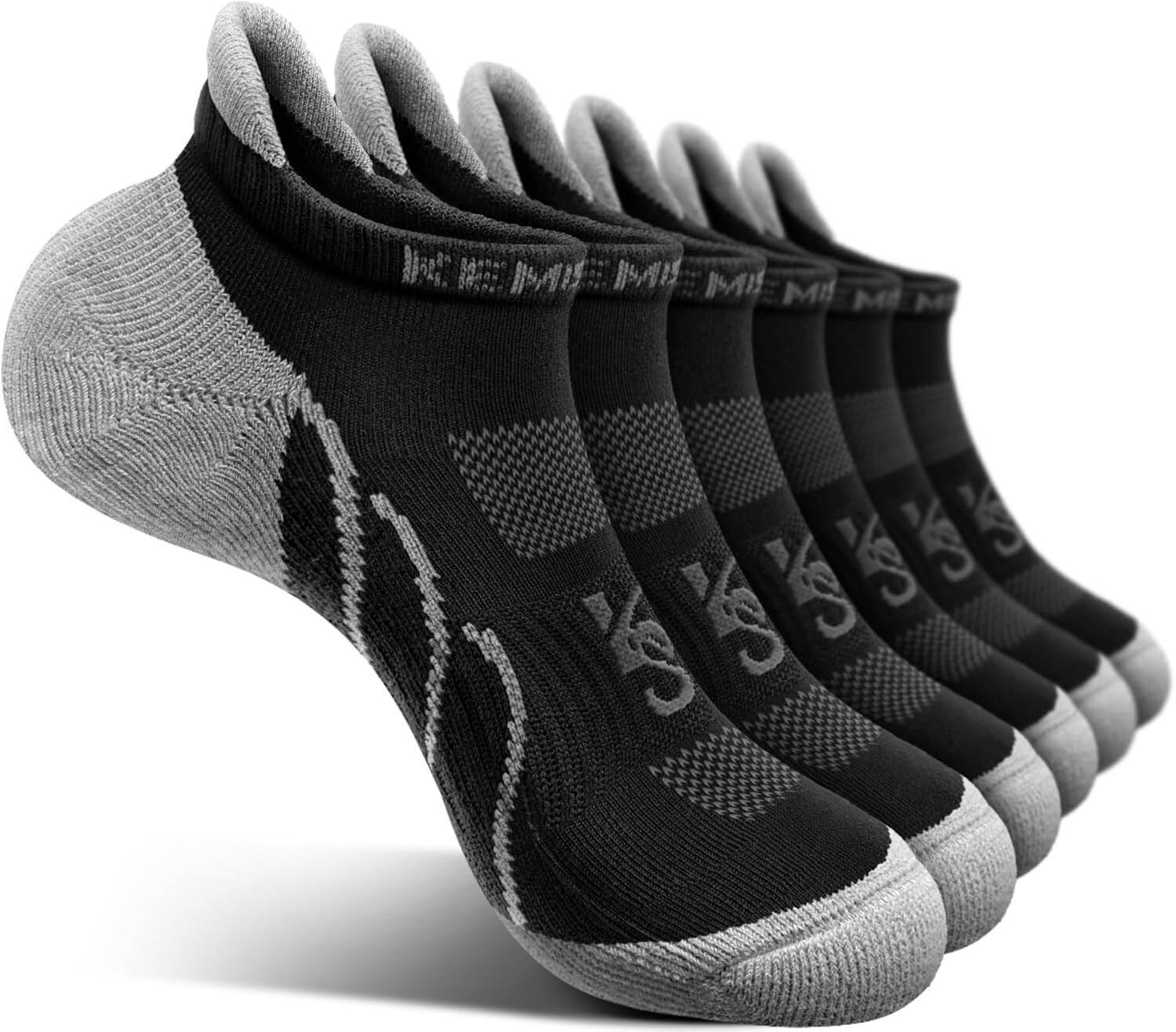 Men's Running Compression Socks �C 6 Pairs, Cushioned Ankle & Arch Support - Picture 30 of 54