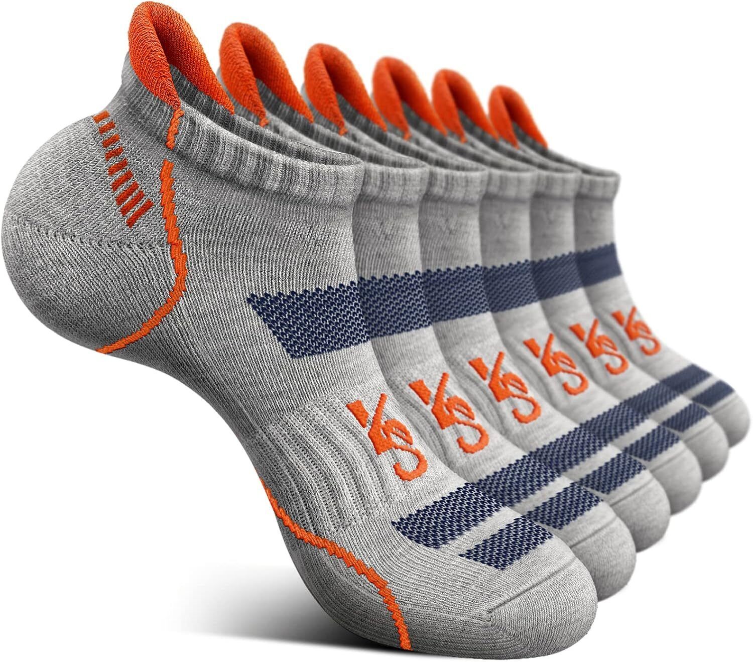 Men's Running Compression Socks �C 6 Pairs, Cushioned Ankle & Arch Support - Picture 34 of 54