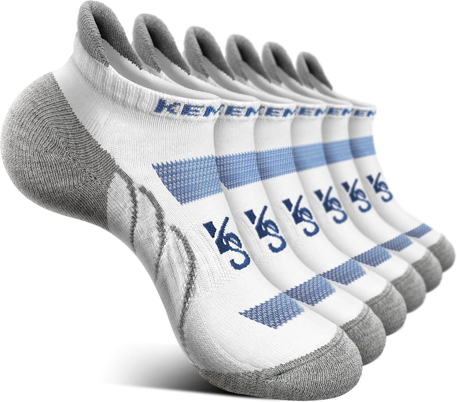Men's Running Compression Socks �C 6 Pairs, Cushioned Ankle & Arch Support - Picture 39 of 54