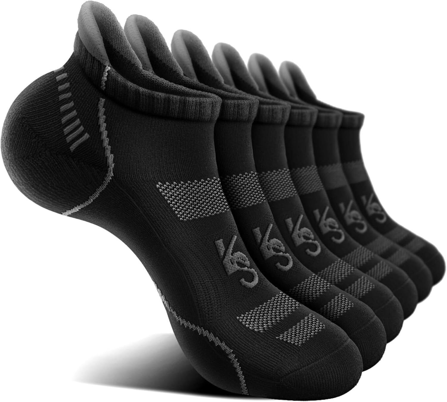Men's Running Compression Socks �C 6 Pairs, Cushioned Ankle & Arch Support - Picture 48 of 54