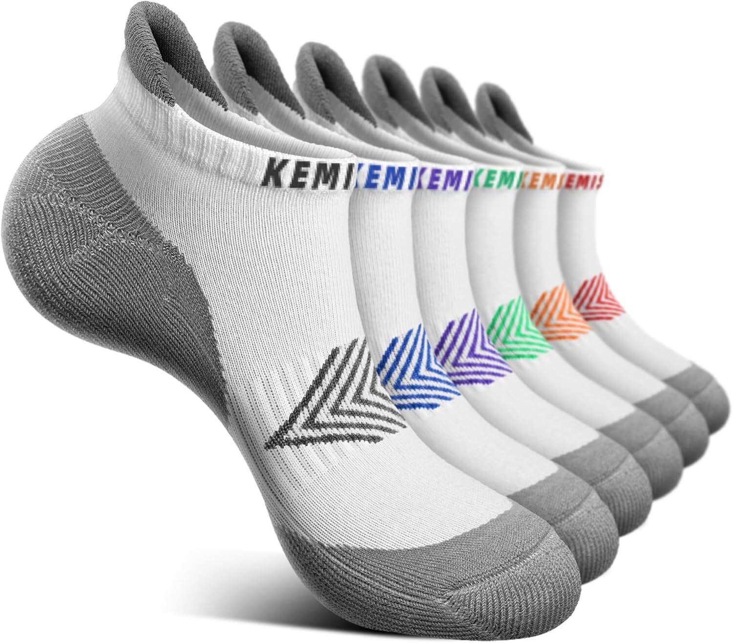 Men's Running Compression Socks �C 6 Pairs, Cushioned Ankle & Arch Support - Picture 50 of 54