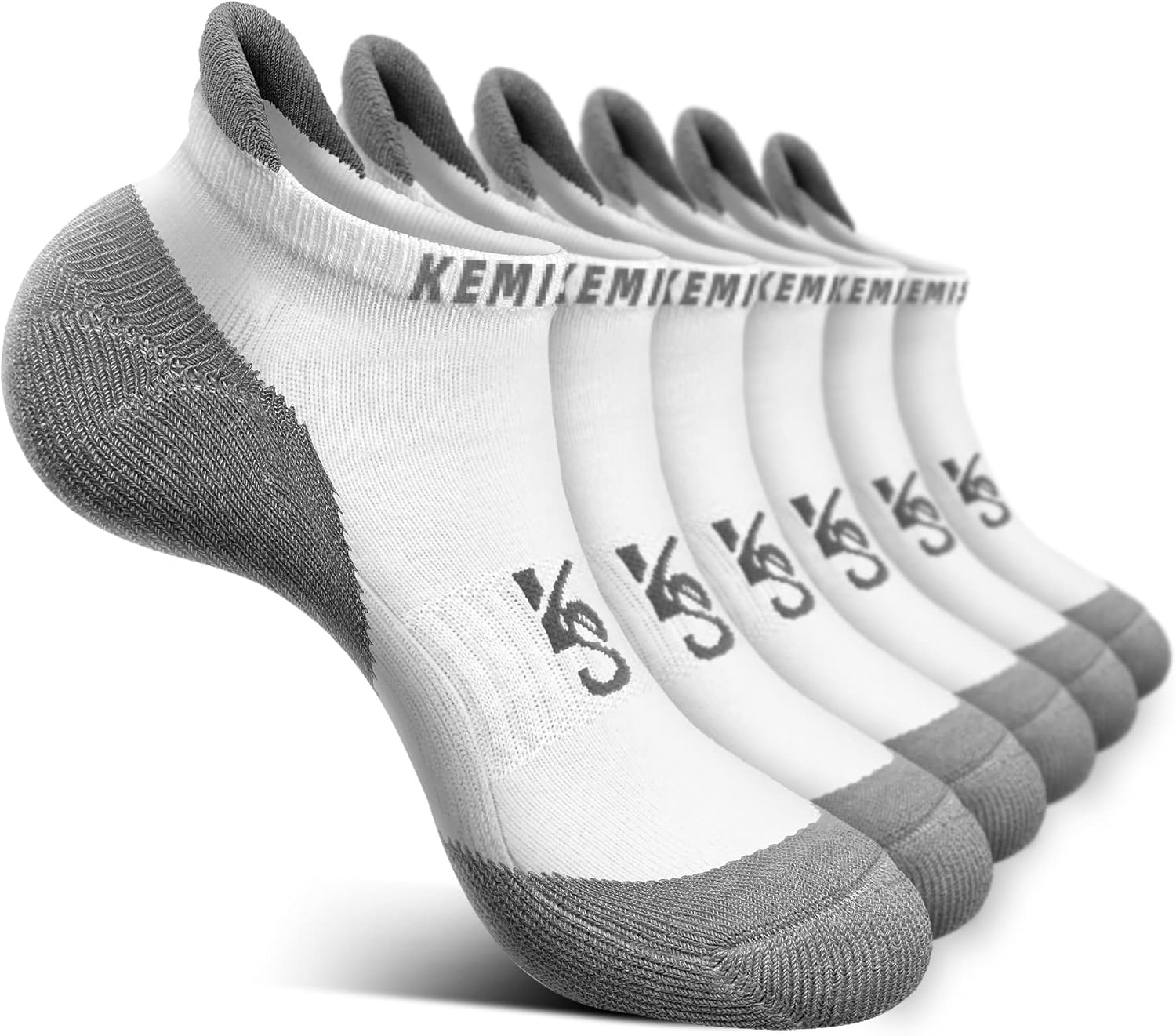 Men's Running Compression Socks �C 6 Pairs, Cushioned Ankle & Arch Support - Picture 53 of 54