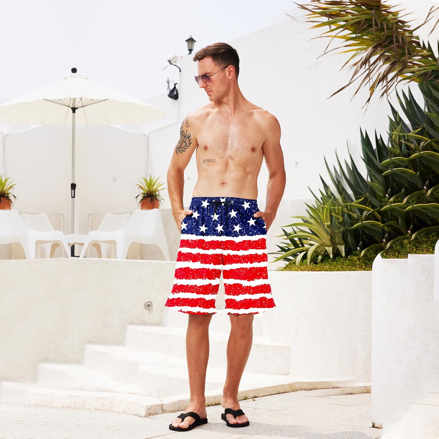 Herren Badehose schnelltrocknend Boardshorts mit Netzfutter Strandshorts Bademode - Bild 27 von 186