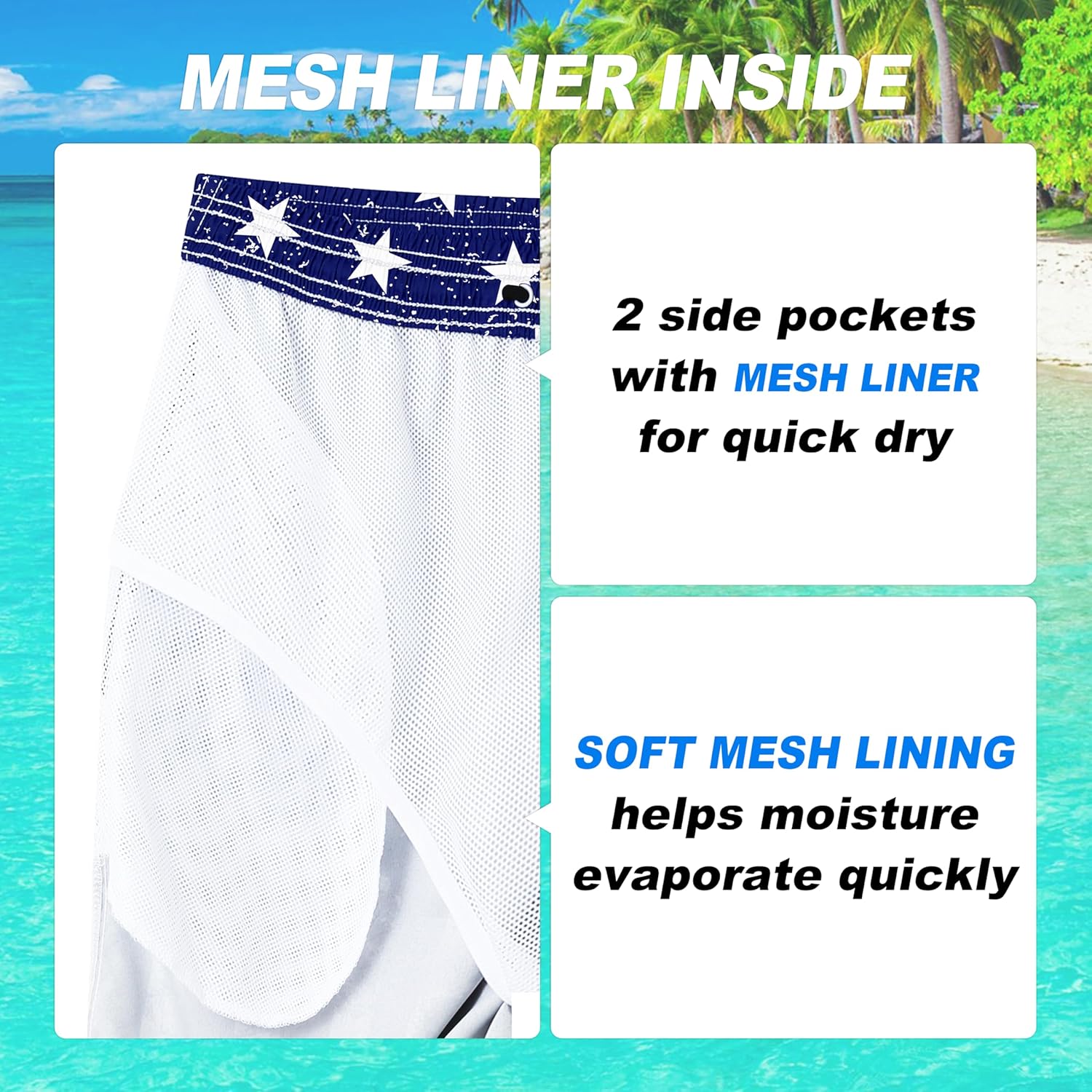 Herren Badehose schnelltrocknend Boardshorts mit Netzfutter Strandshorts Bademode - Bild 28 von 186