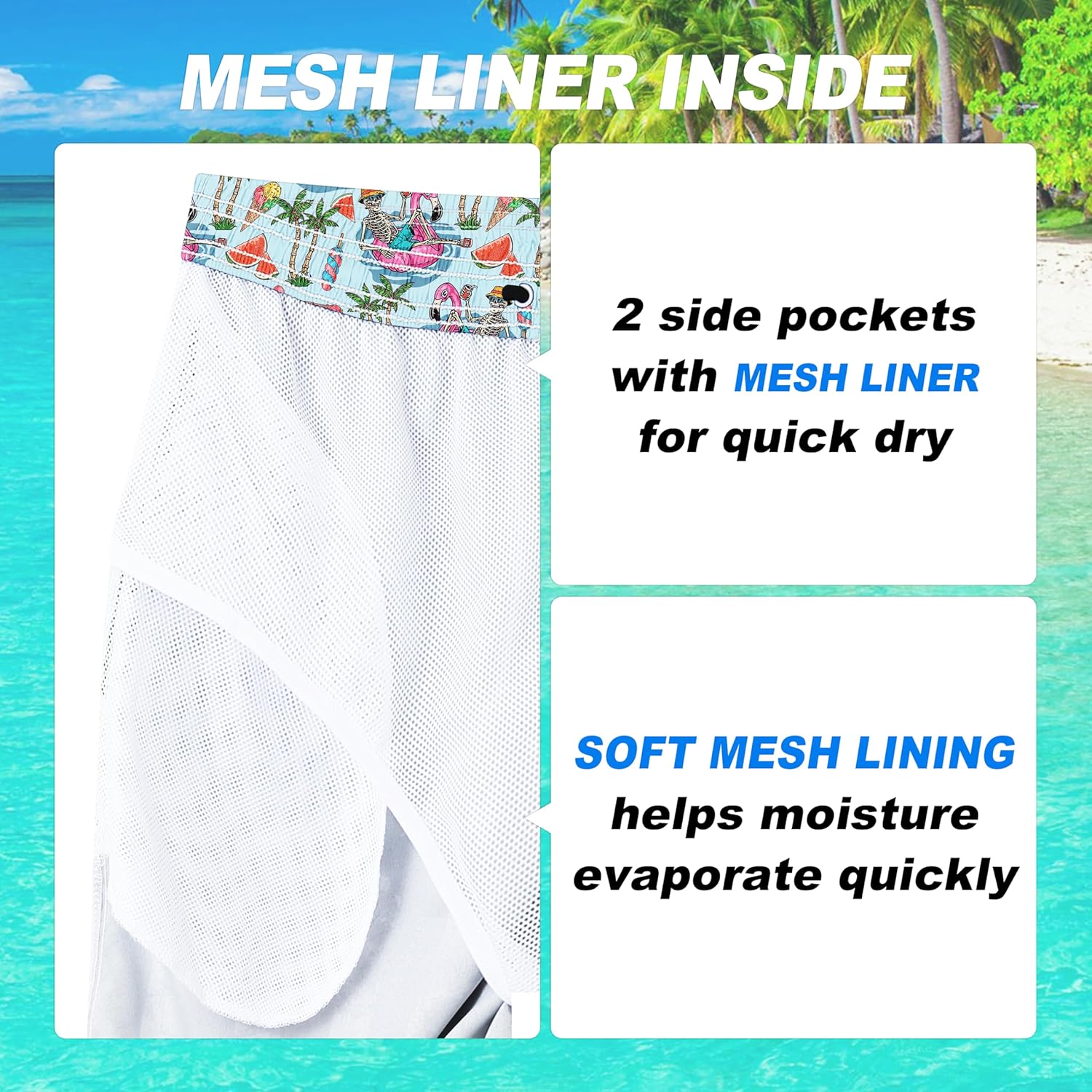 Herren Badehose schnelltrocknend Boardshorts mit Netzfutter Strandshorts Bademode - Bild 33 von 186