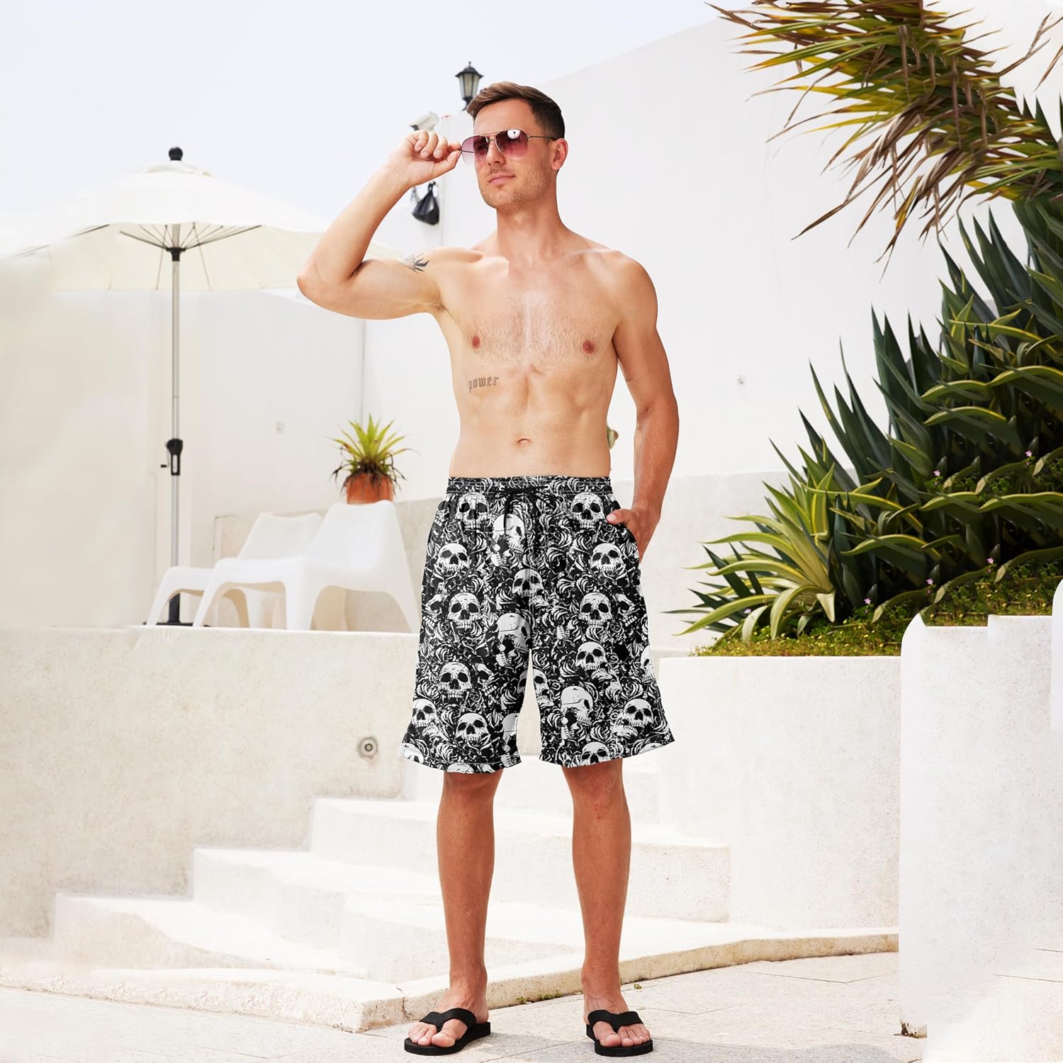 Herren Badehose schnelltrocknend Boardshorts mit Netzfutter Strandshorts Bademode - Bild 49 von 186