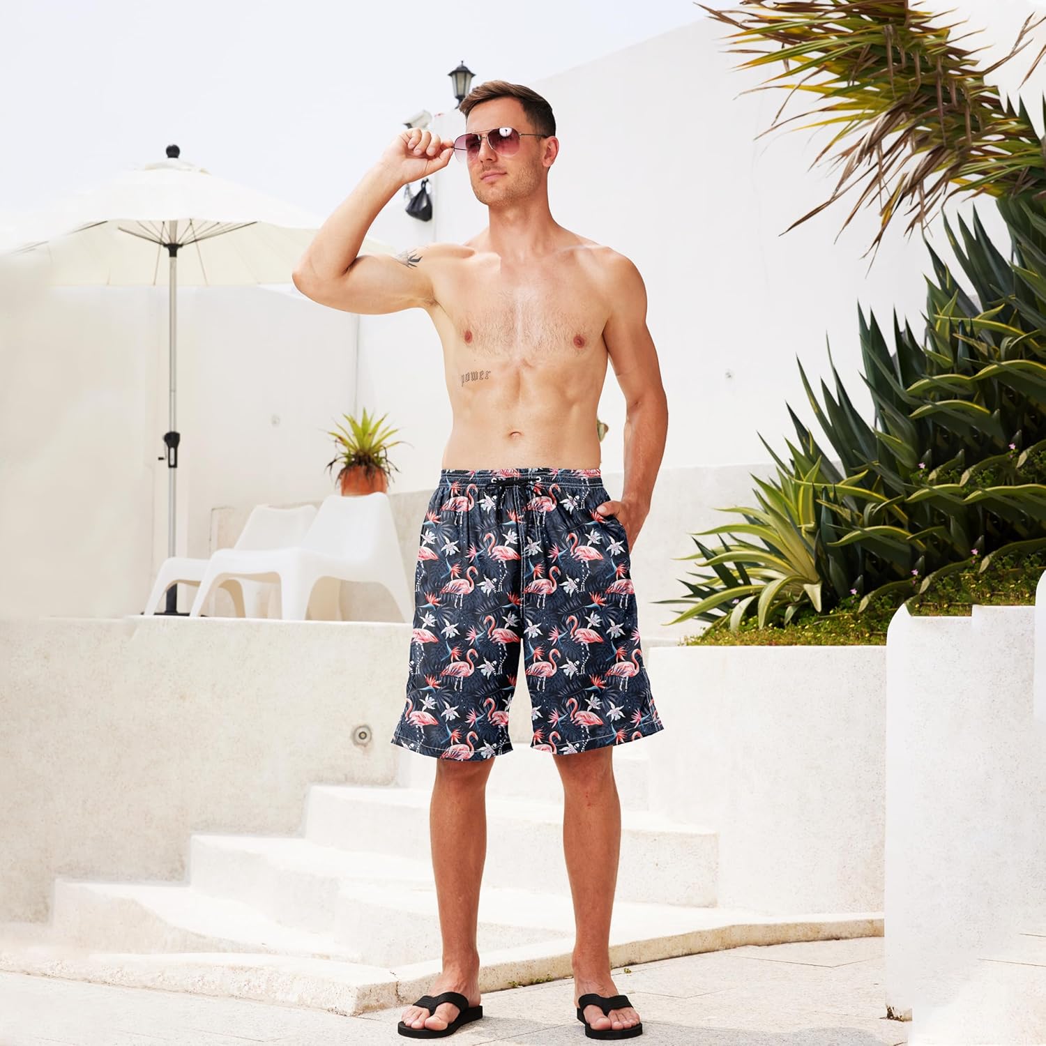 Herren Badehose schnelltrocknend Boardshorts mit Netzfutter Strandshorts Bademode - Bild 115 von 186
