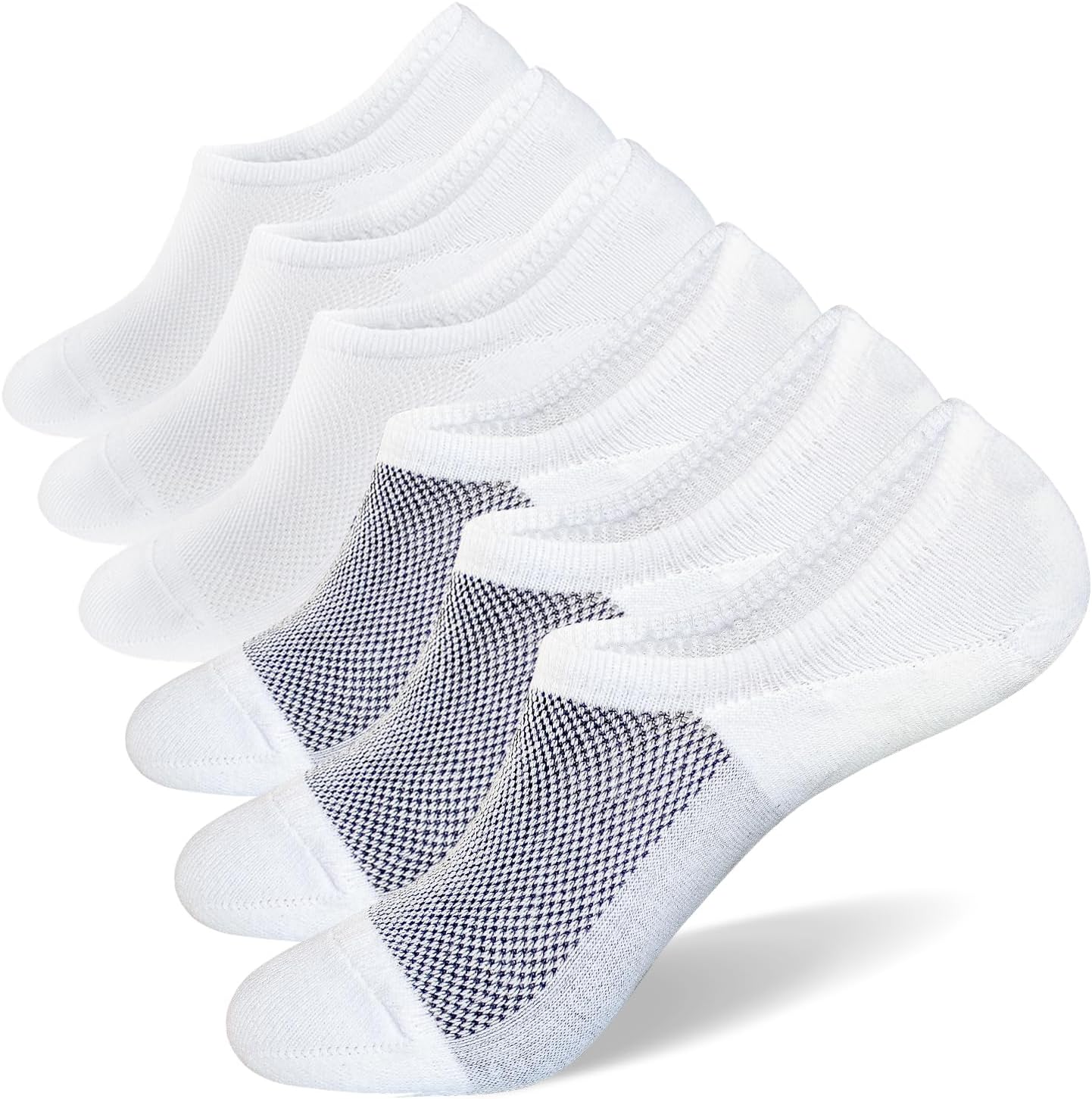 No Show Socks for Men 6/8 pack Cotton Thin Low Cut Non Slip for Sneakers - Picture 57 of 59