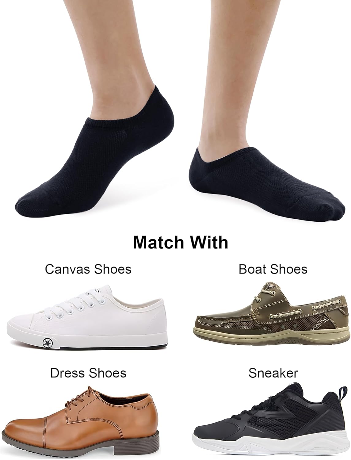 No Show Socks for Men 6/8 pack Cotton Thin Low Cut Non Slip for Sneakers - Picture 49 of 59