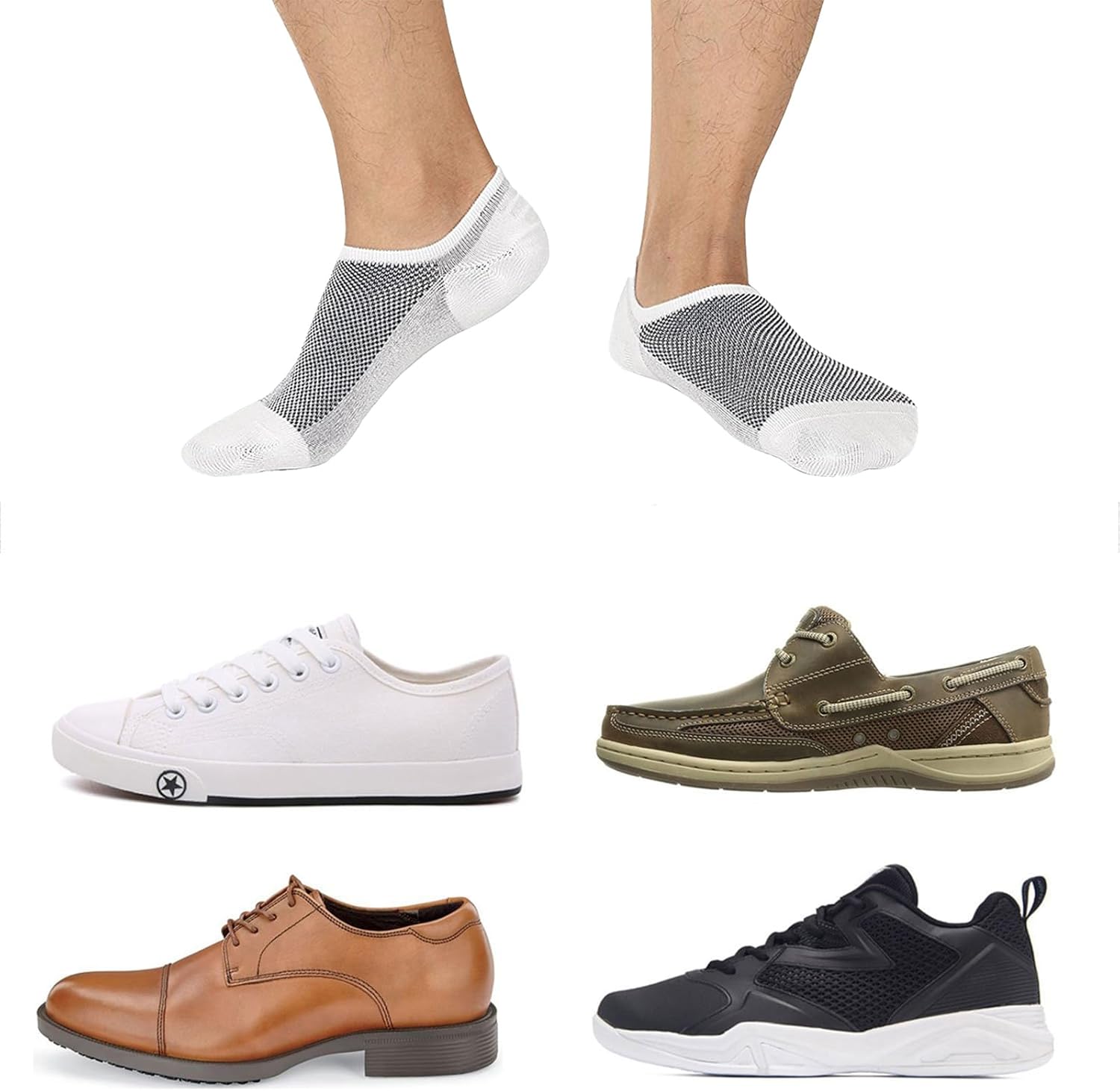 No Show Socks for Men 6/8 pack Cotton Thin Low Cut Non Slip for Sneakers - Picture 52 of 59