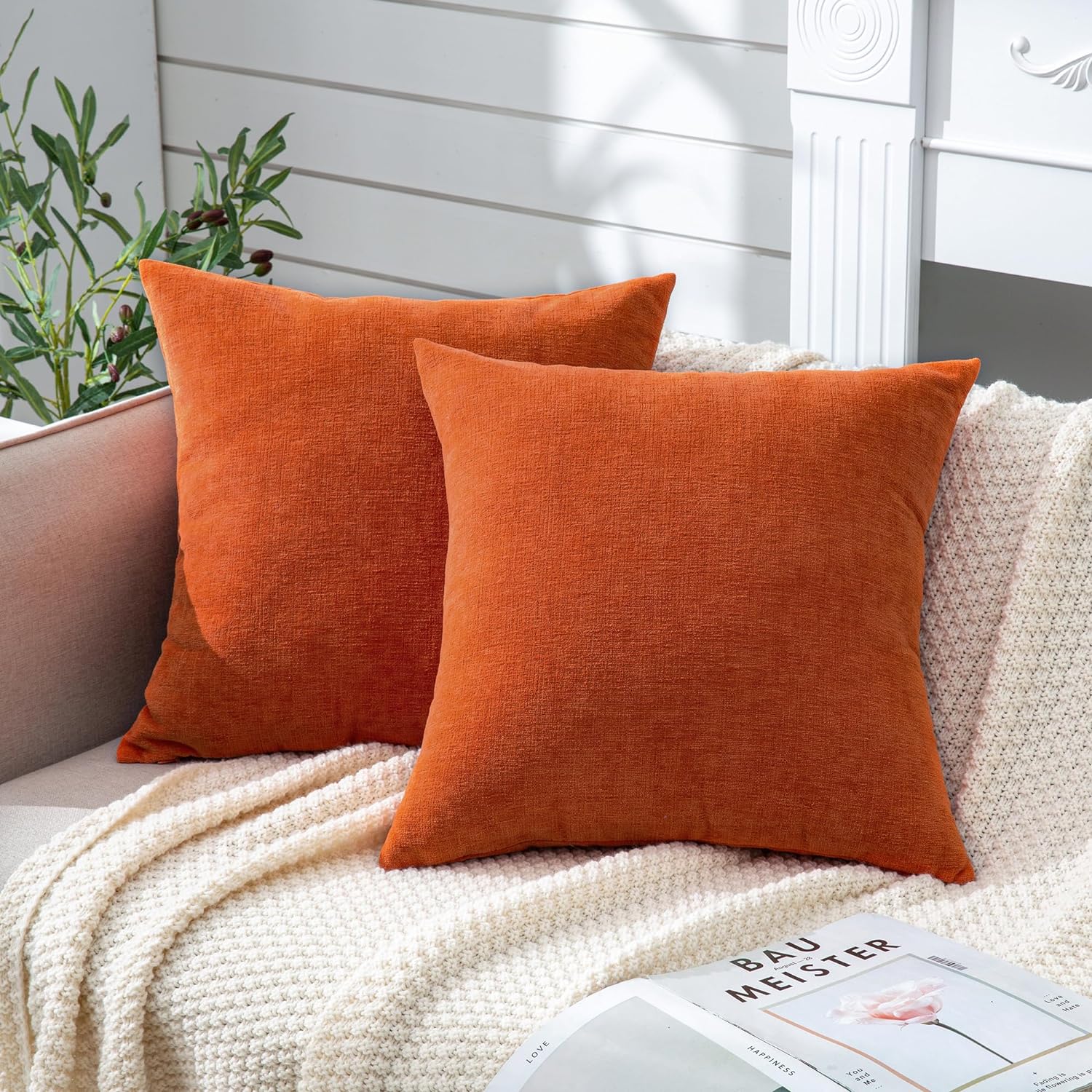 Fundas de almohada decorativas 2 piezas, funda de almohada de chenilla suave para sofá - Imagen 25 de 168