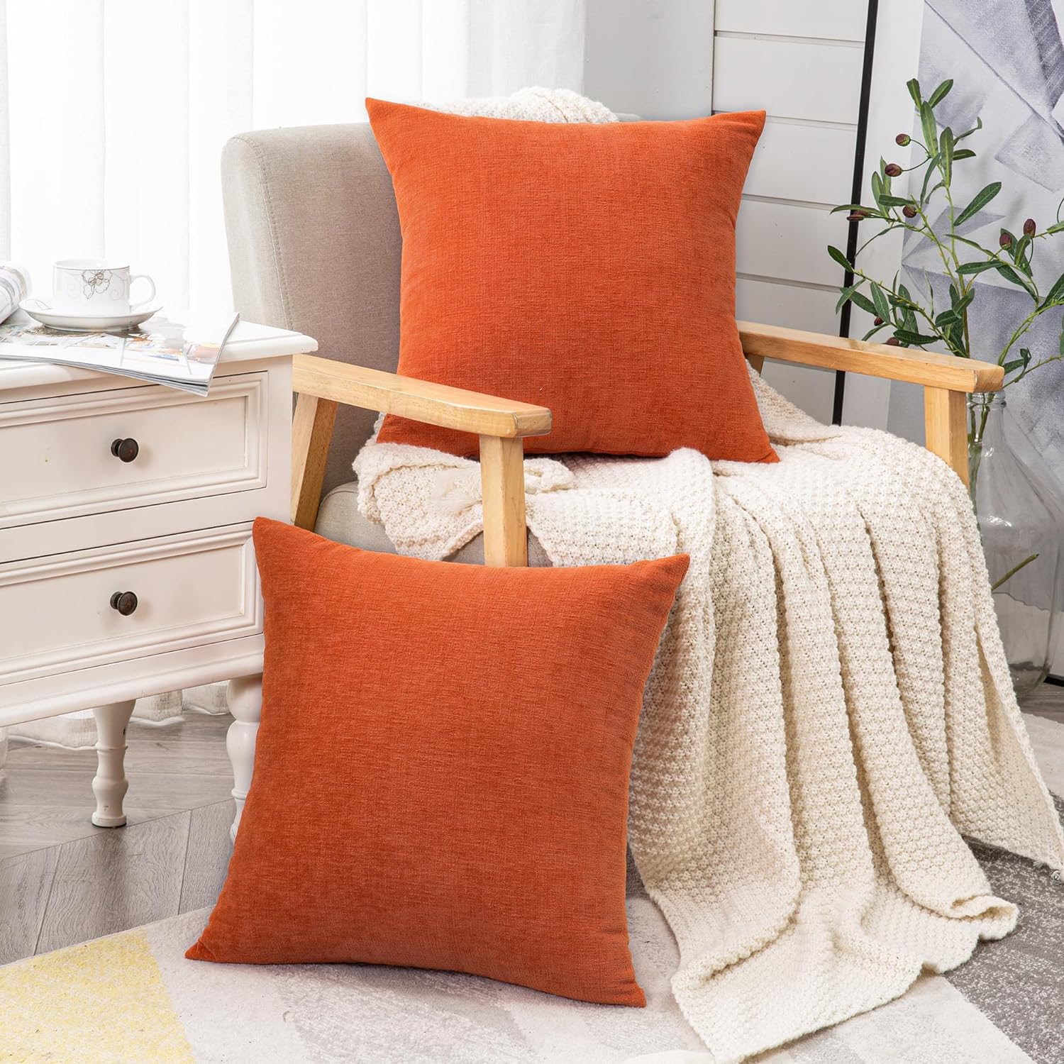 Fundas de almohada decorativas 2 piezas, funda de almohada de chenilla suave para sofá - Imagen 27 de 168