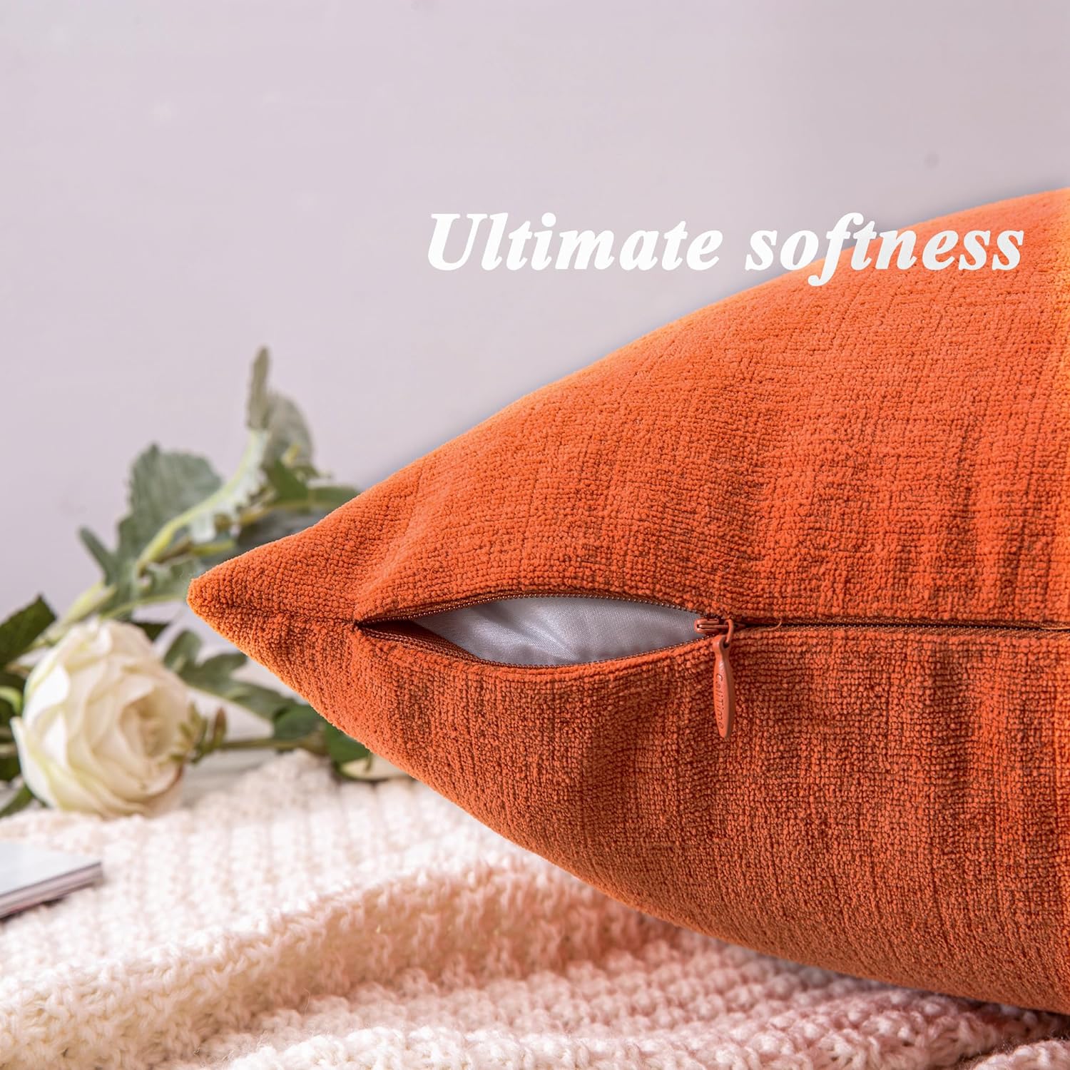 Fundas de almohada decorativas 2 piezas, funda de almohada de chenilla suave para sofá - Imagen 31 de 168