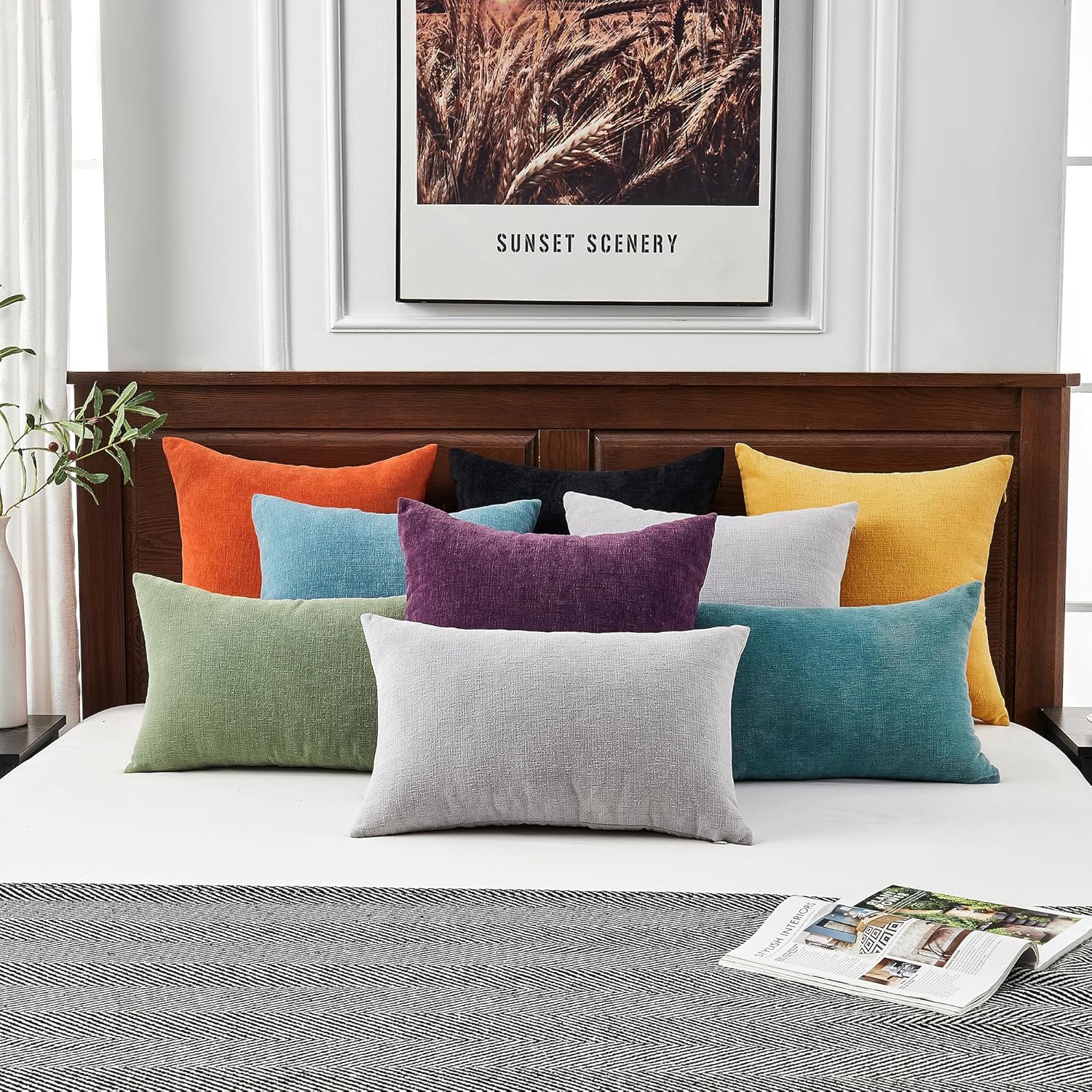Fundas de almohada decorativas 2 piezas, funda de almohada de chenilla suave para sofá - Imagen 32 de 168