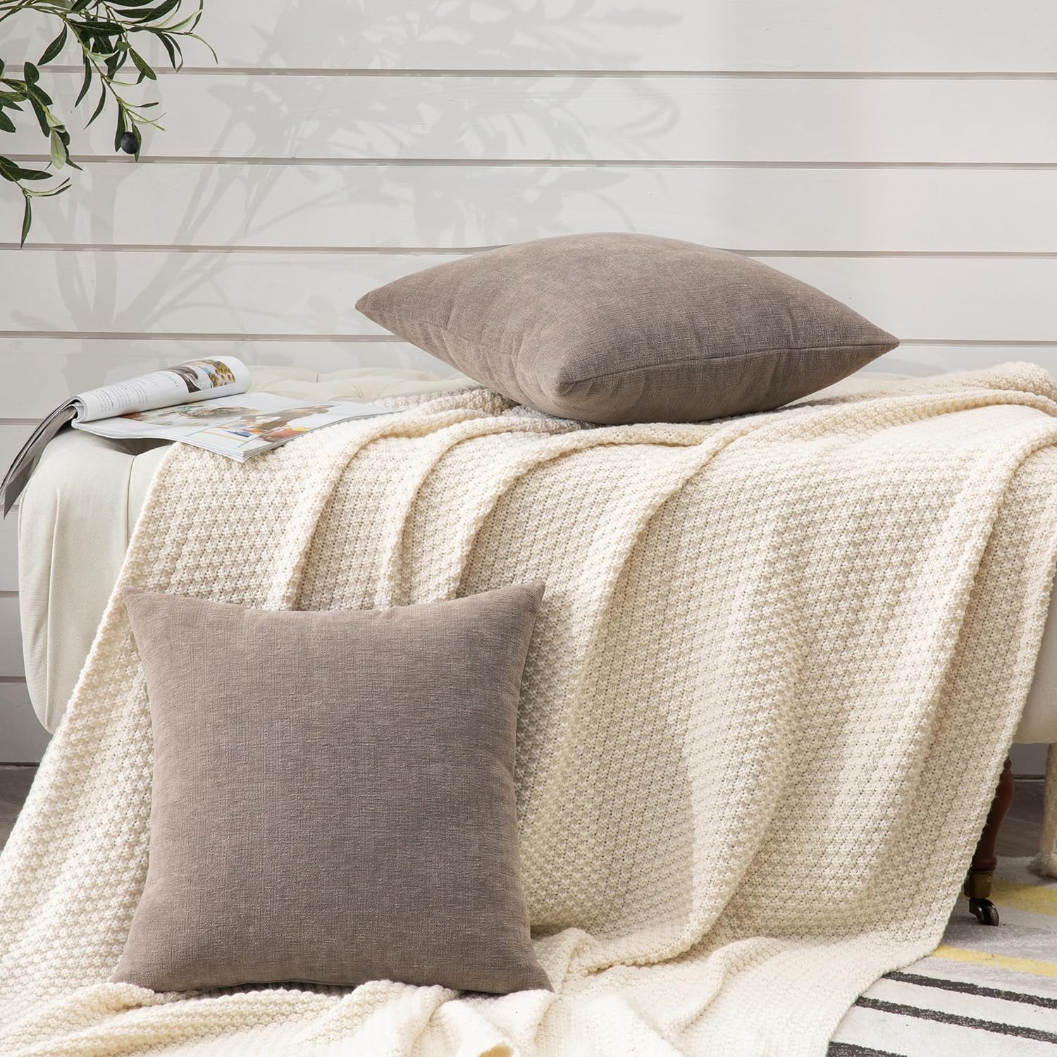 Fundas de almohada decorativas 2 piezas, funda de almohada de chenilla suave para sofá - Imagen 41 de 168