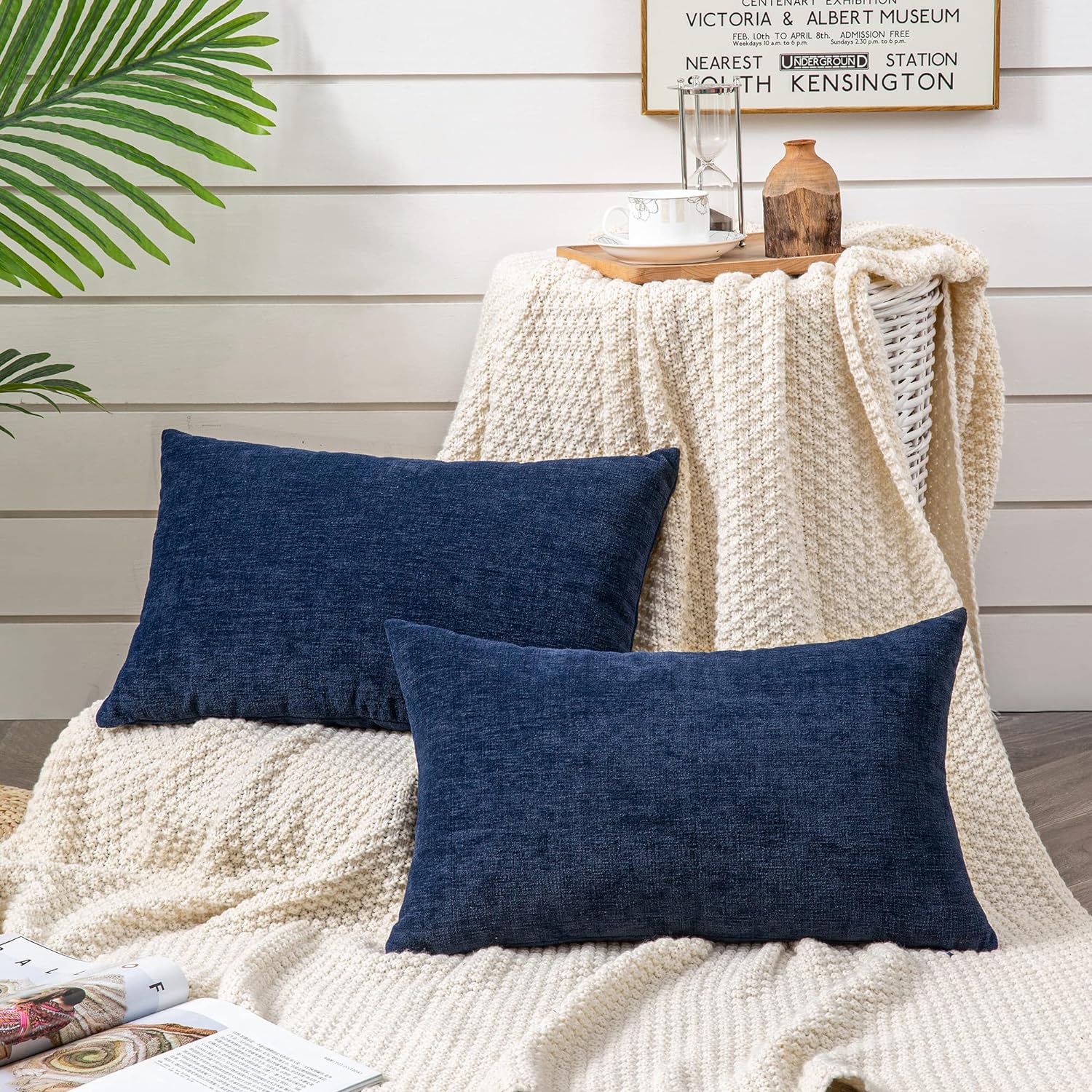 Fundas de almohada decorativas 2 piezas, funda de almohada de chenilla suave para sofá - Imagen 50 de 168